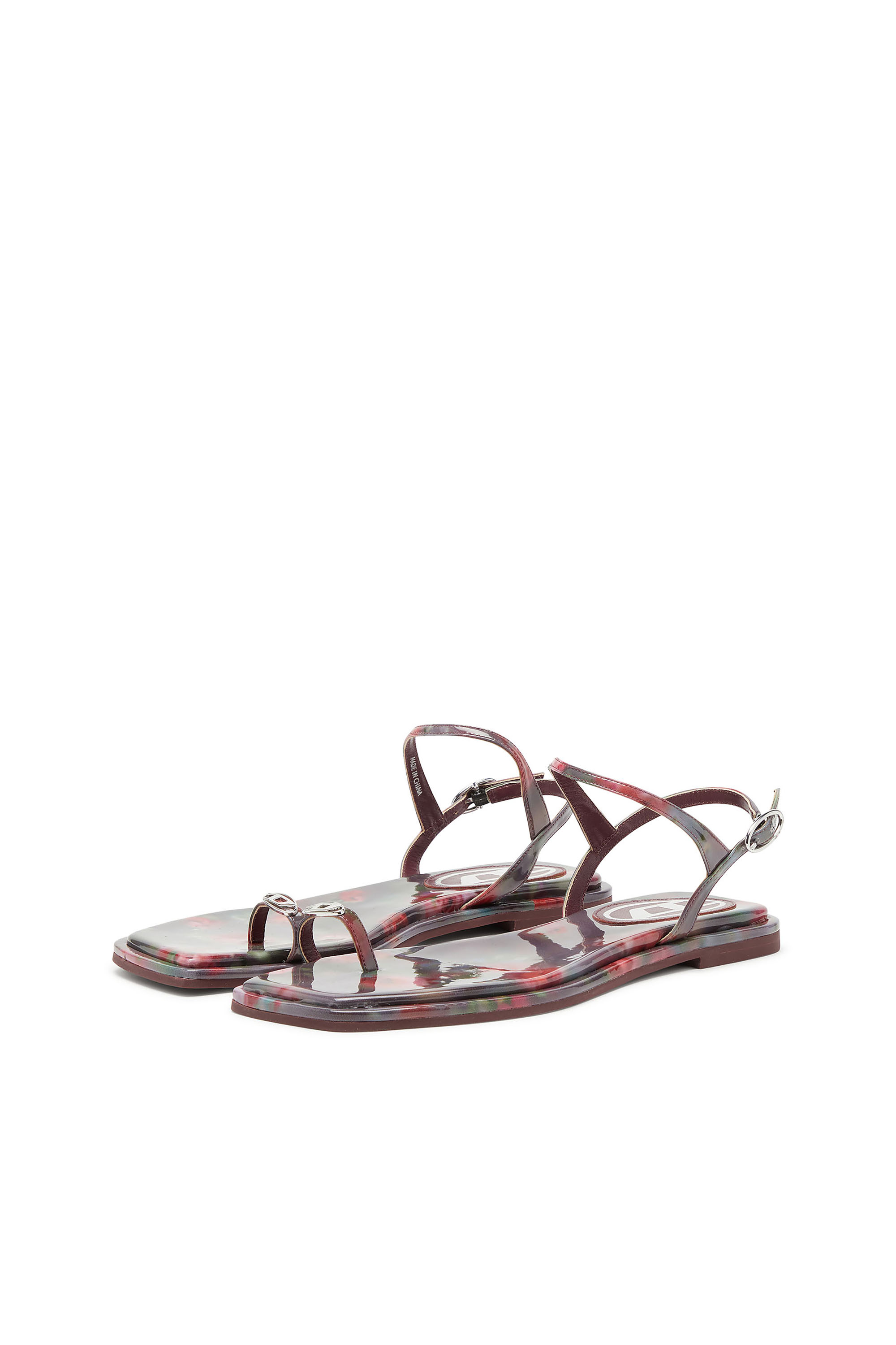 Diesel - D-AMBER INFRA 0, Woman's D-Amber - Sandals with all-over print in Violet/Pink - 7