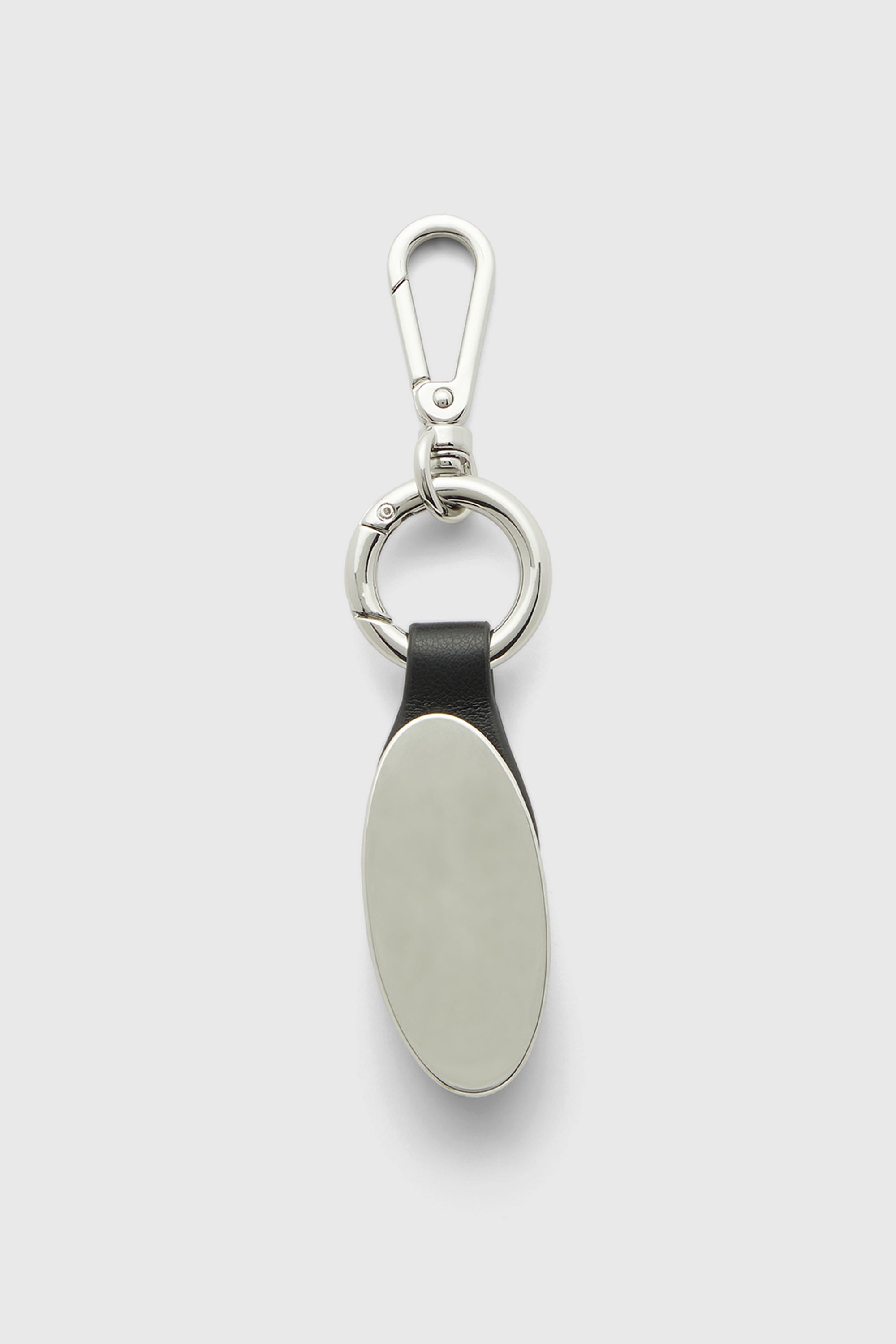 Diesel - GRAB-D 2.0 CHARM, Woman's Metal keyring with oval plaque in Silver/Black - 2