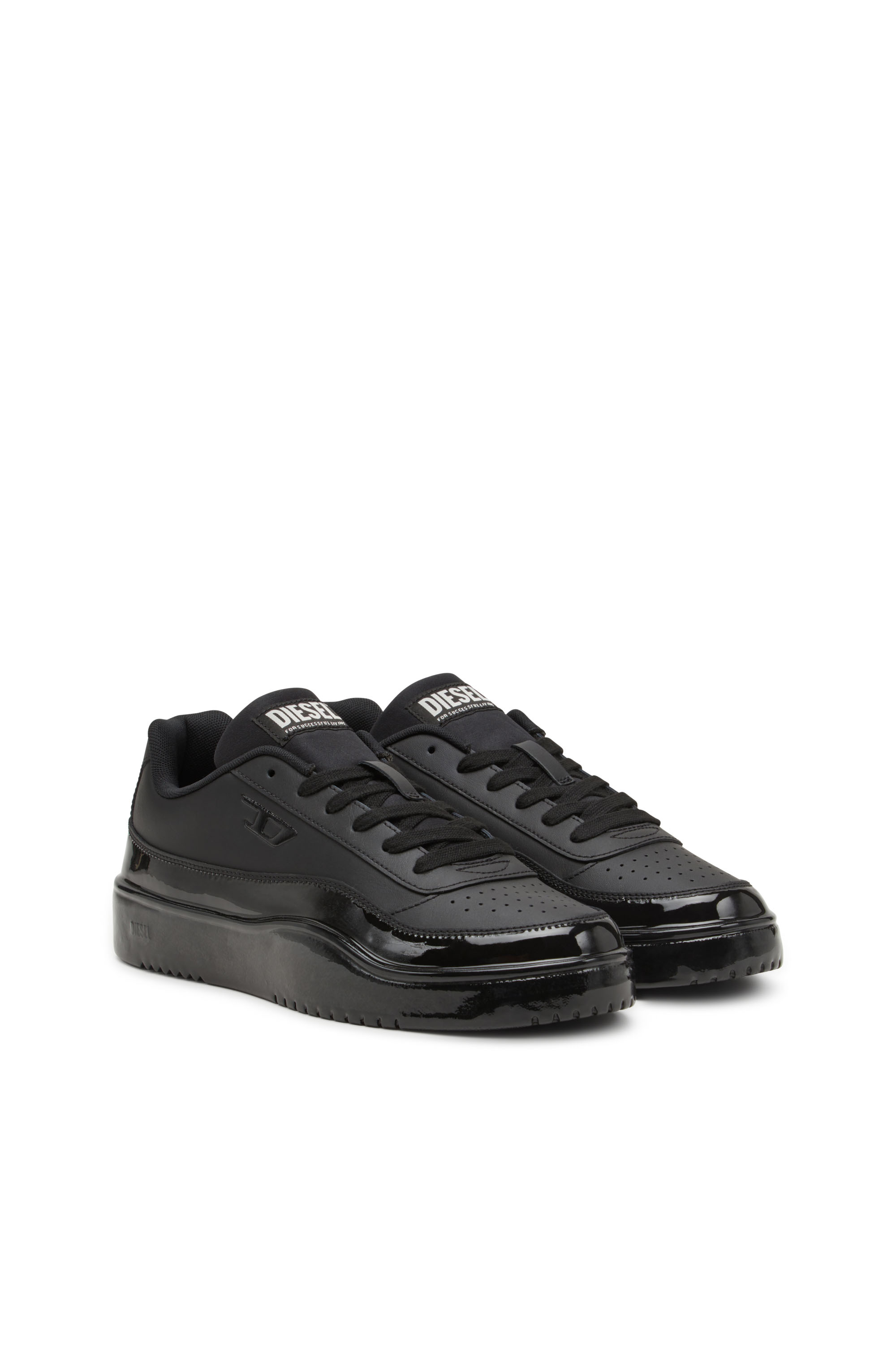 Diesel - S-TRACKER-D LOW, S-Tracker-D-Sneaker in pelle con strato in silicone Uomo in Nero - 2