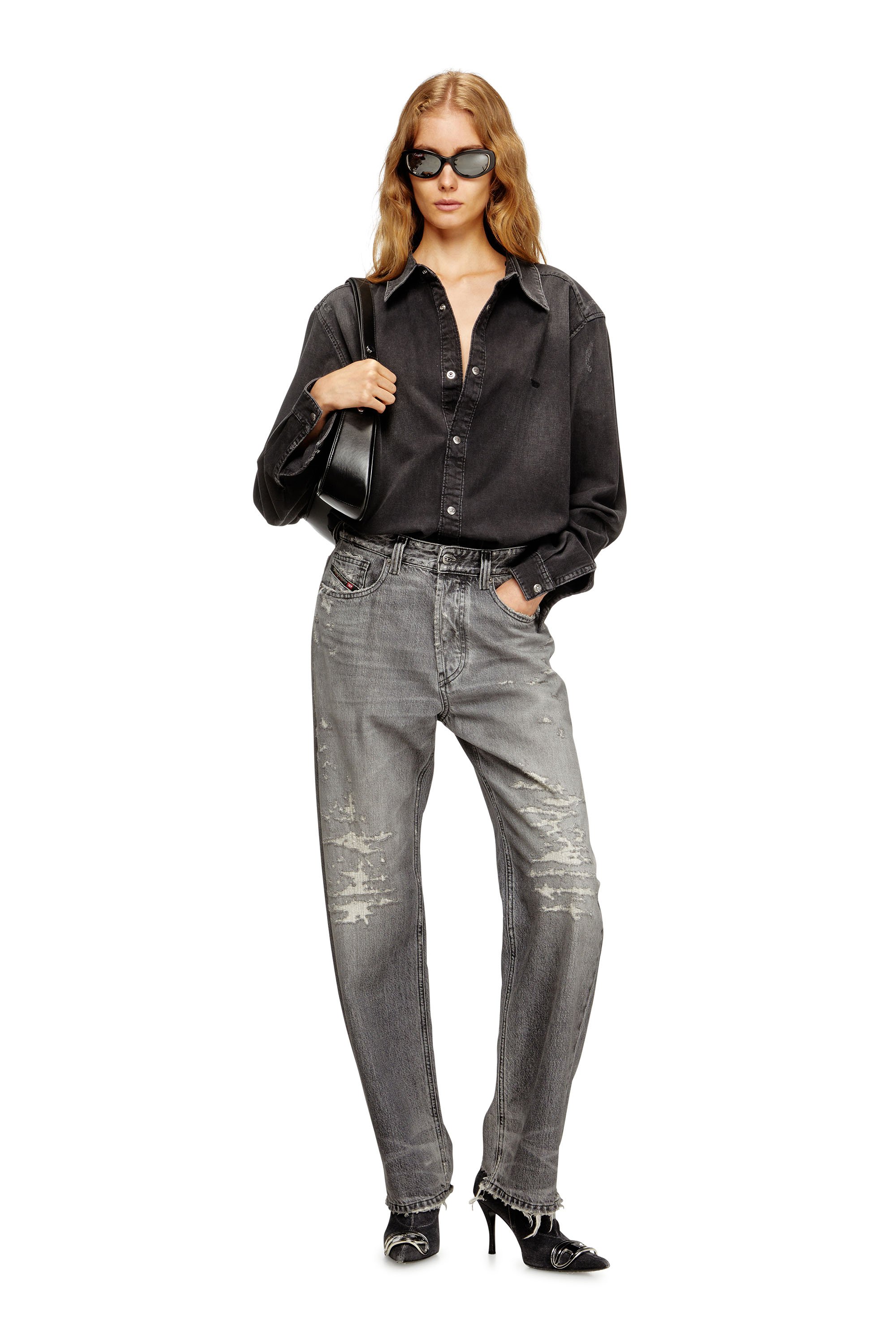 Diesel - Regular Jeans 1988 D-Ark 09M64 Donna, Grigio - Image 2