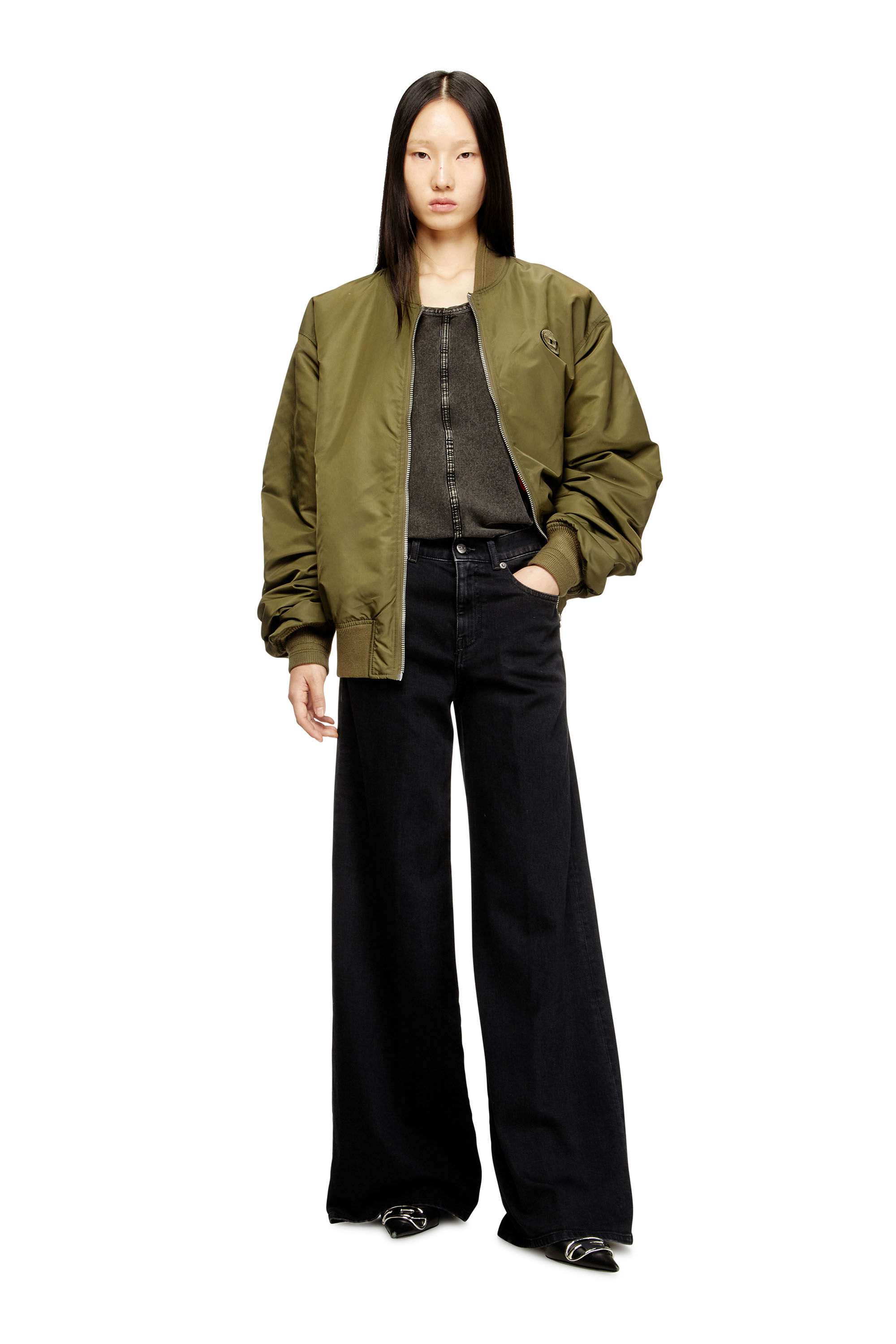 Diesel - Flare Jeans 1978 D-Akemi 09N89 Donna, Nero/Grigio scuro - Image 2