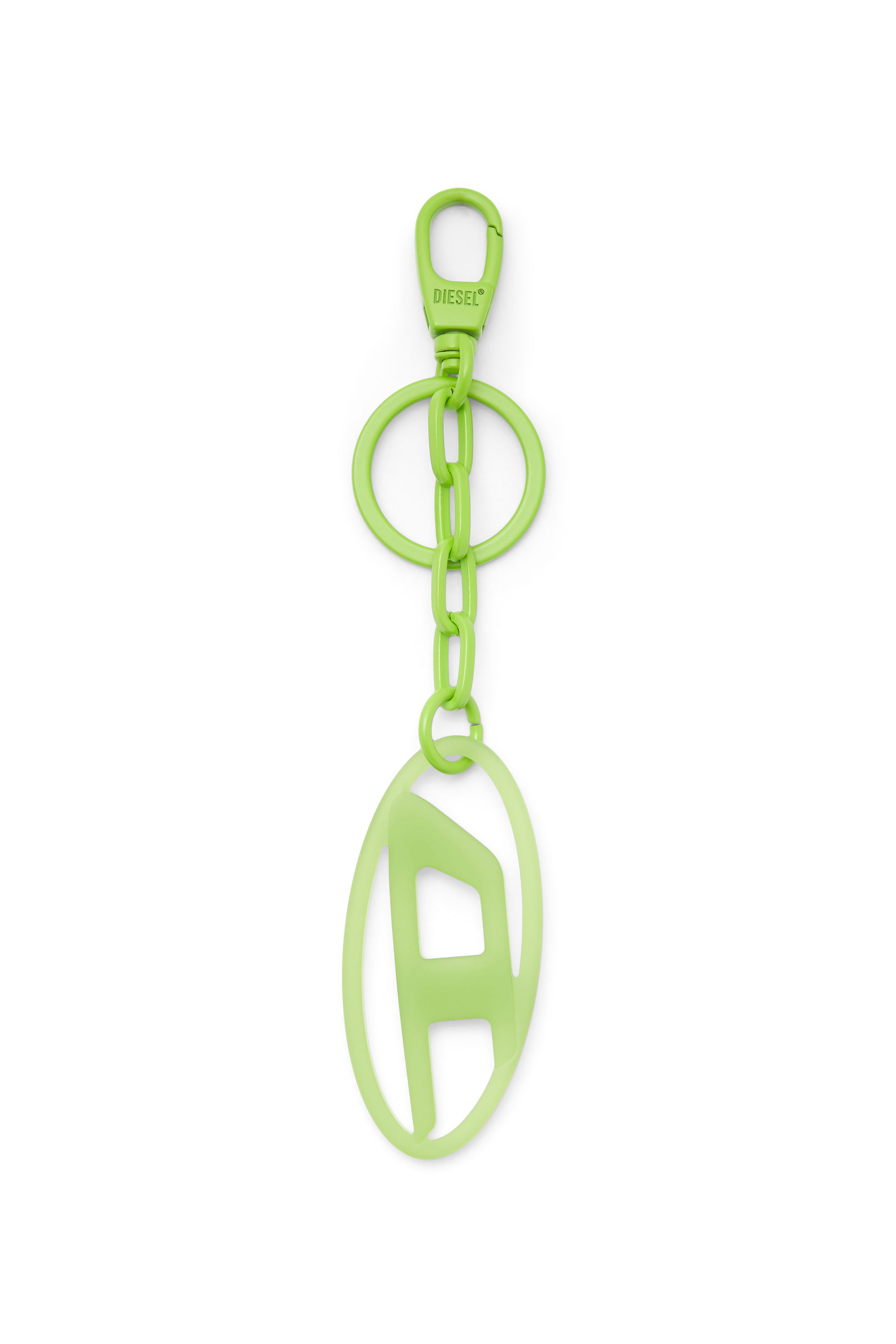 Diesel - OVAL D CHARM, Portachiavi con charm a forma di D ovale in metallo e resina Unisex in Verde - 1