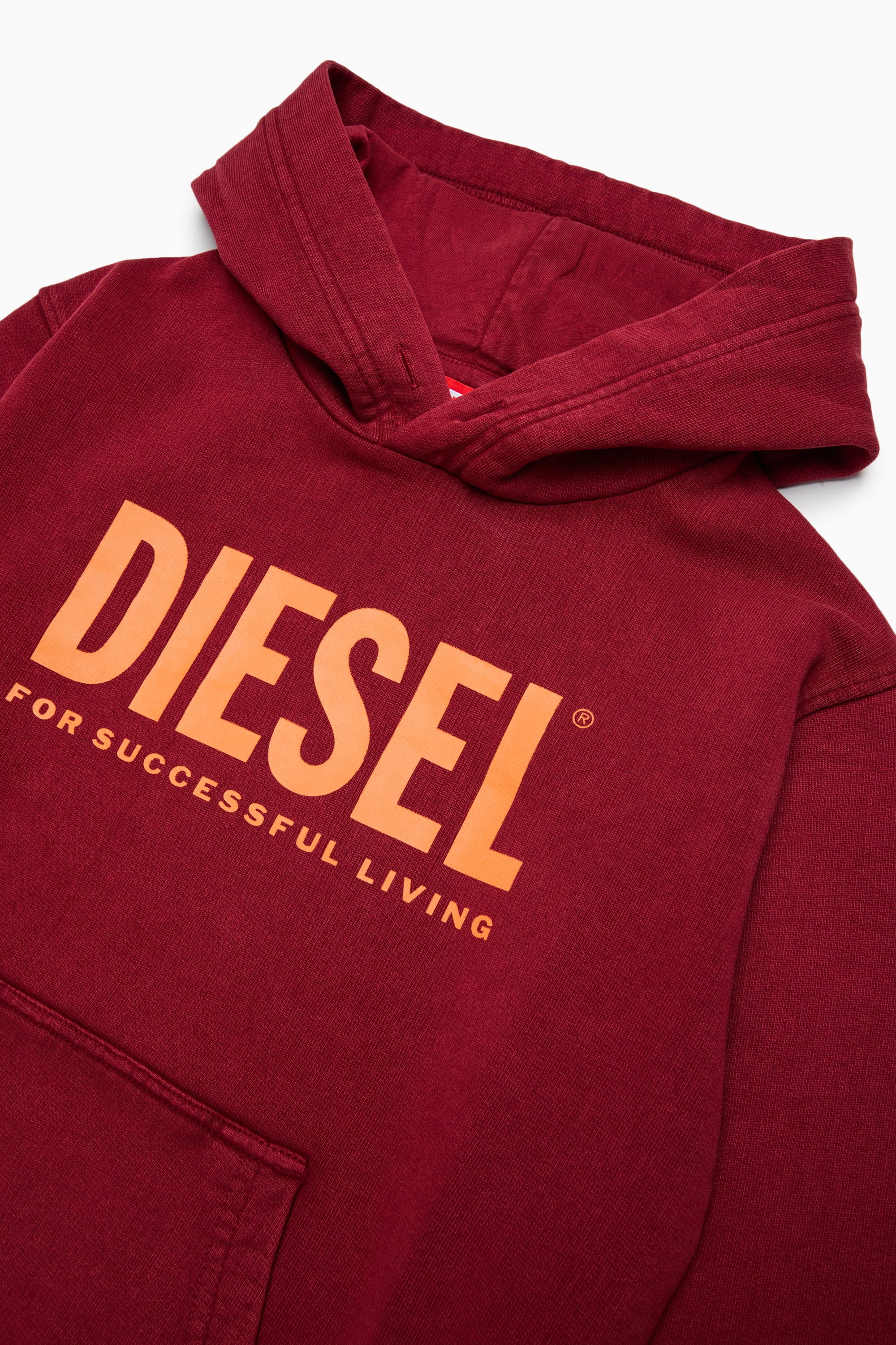 Diesel - STISEL OVER, Hoodie con maxi stampa logo Uomo in Rosso - 3