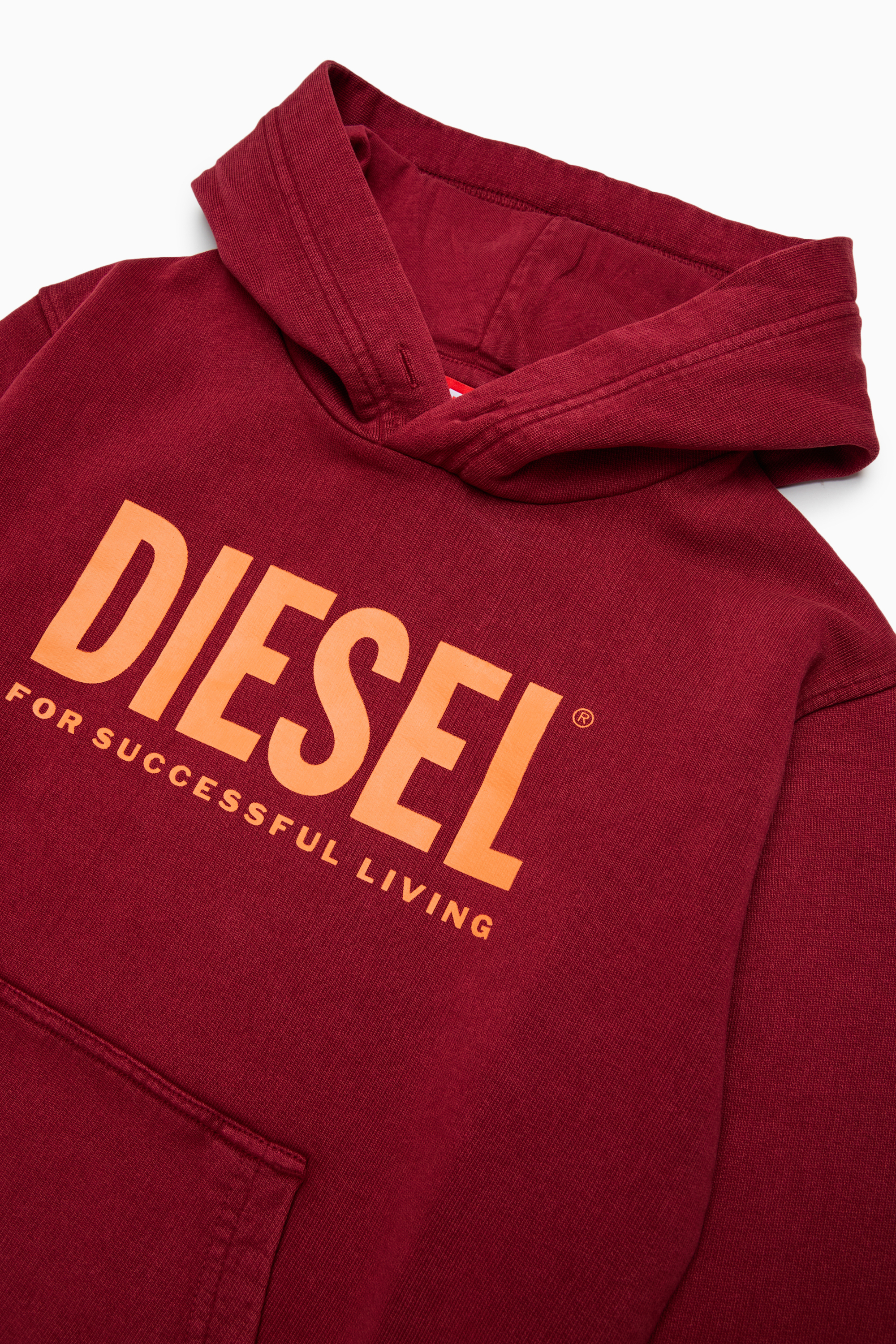 Diesel - STISEL OVER, Hoodie con maxi stampa logo Uomo in Rosso - 3