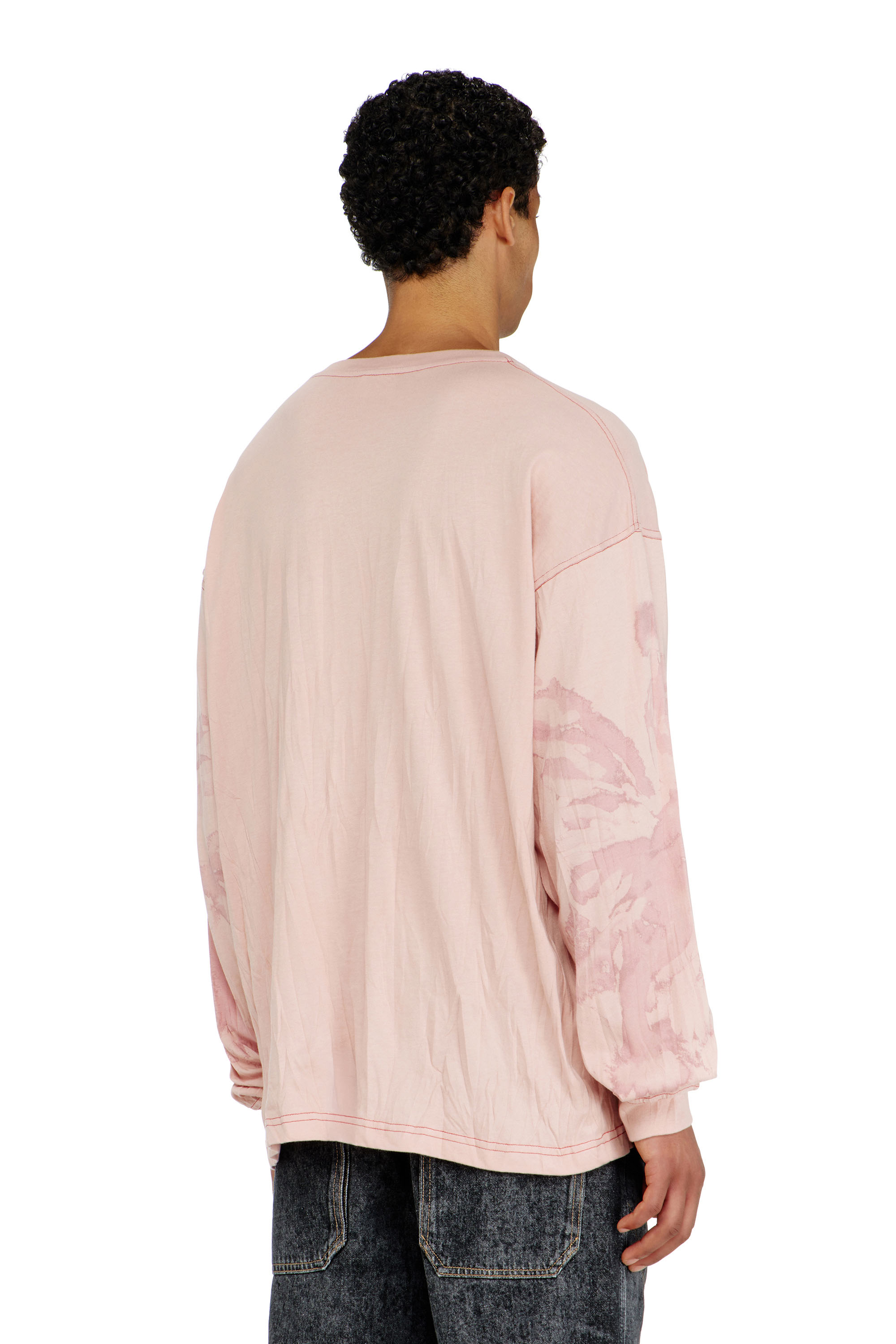 Diesel - T-BOXT-LS-AA4, T-shirt relaxed a manica lunga con stampa macchiata Uomo in ToBeDefined - 3