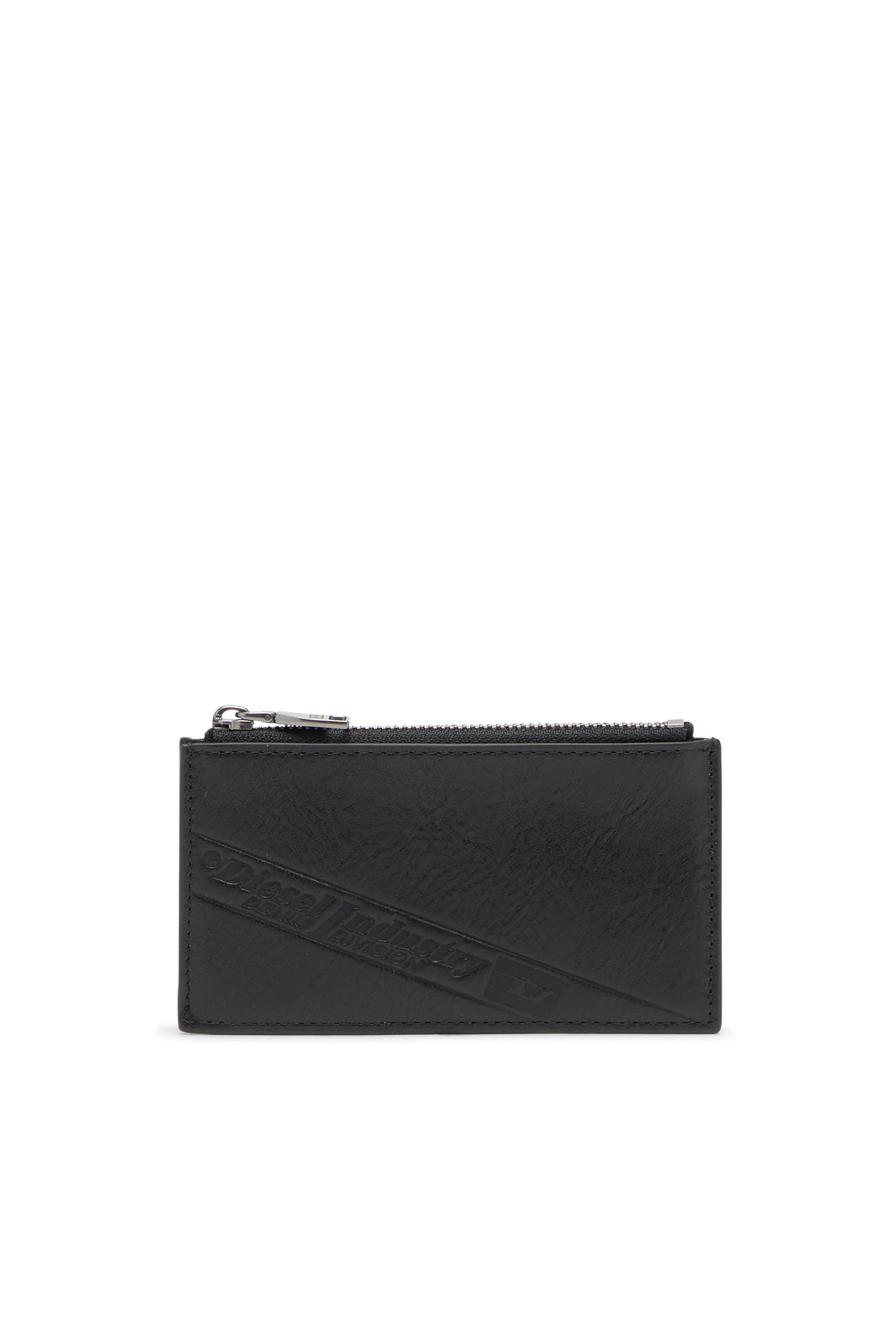 Diesel - FLAG-D CARD HOLDER III, Portatessere in pelle con chiusura a zip Uomo in Nero - 1