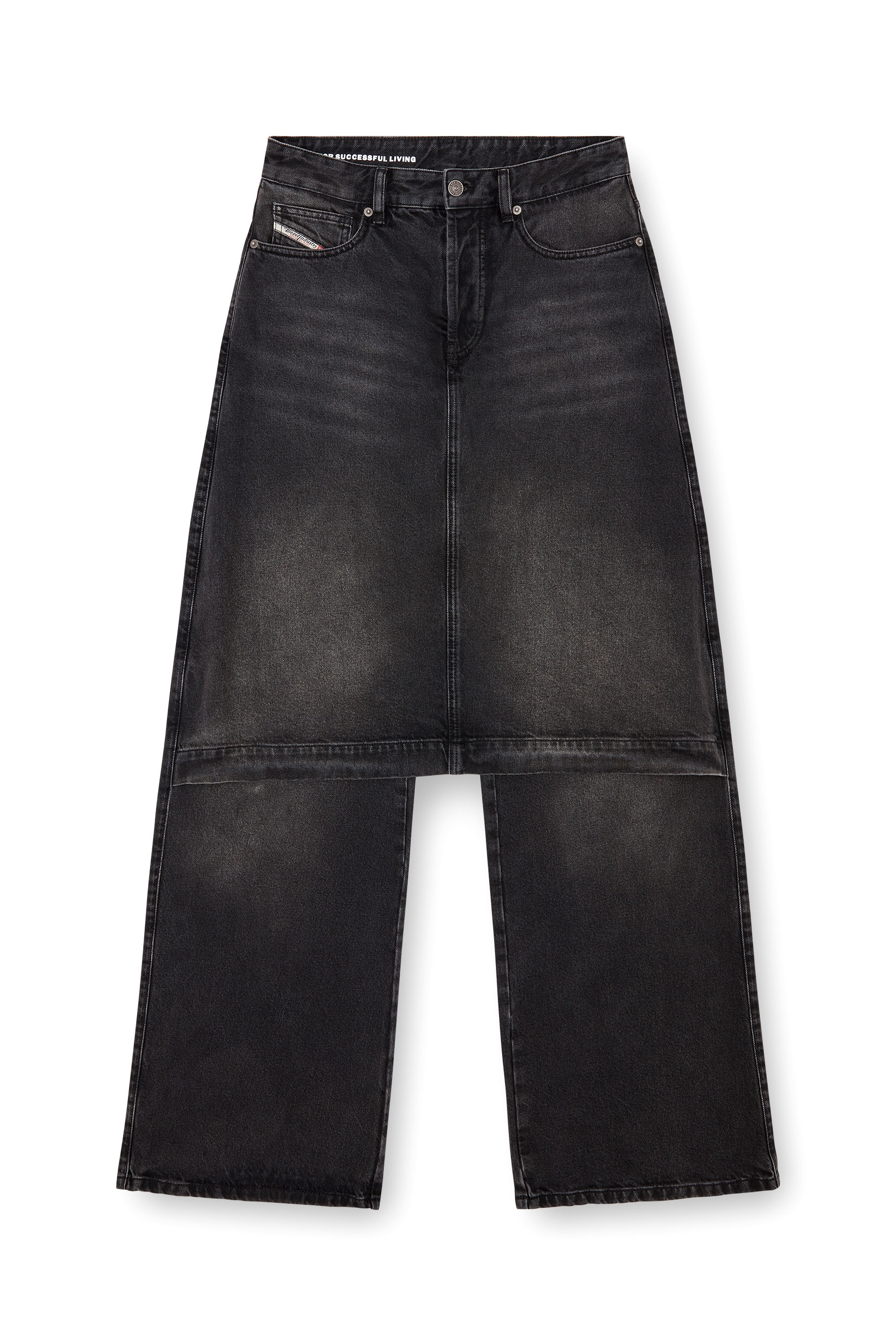 Diesel - Relaxed Jeans D-Syren 0CBDG Donna, Nero/Grigio scuro - Image 2