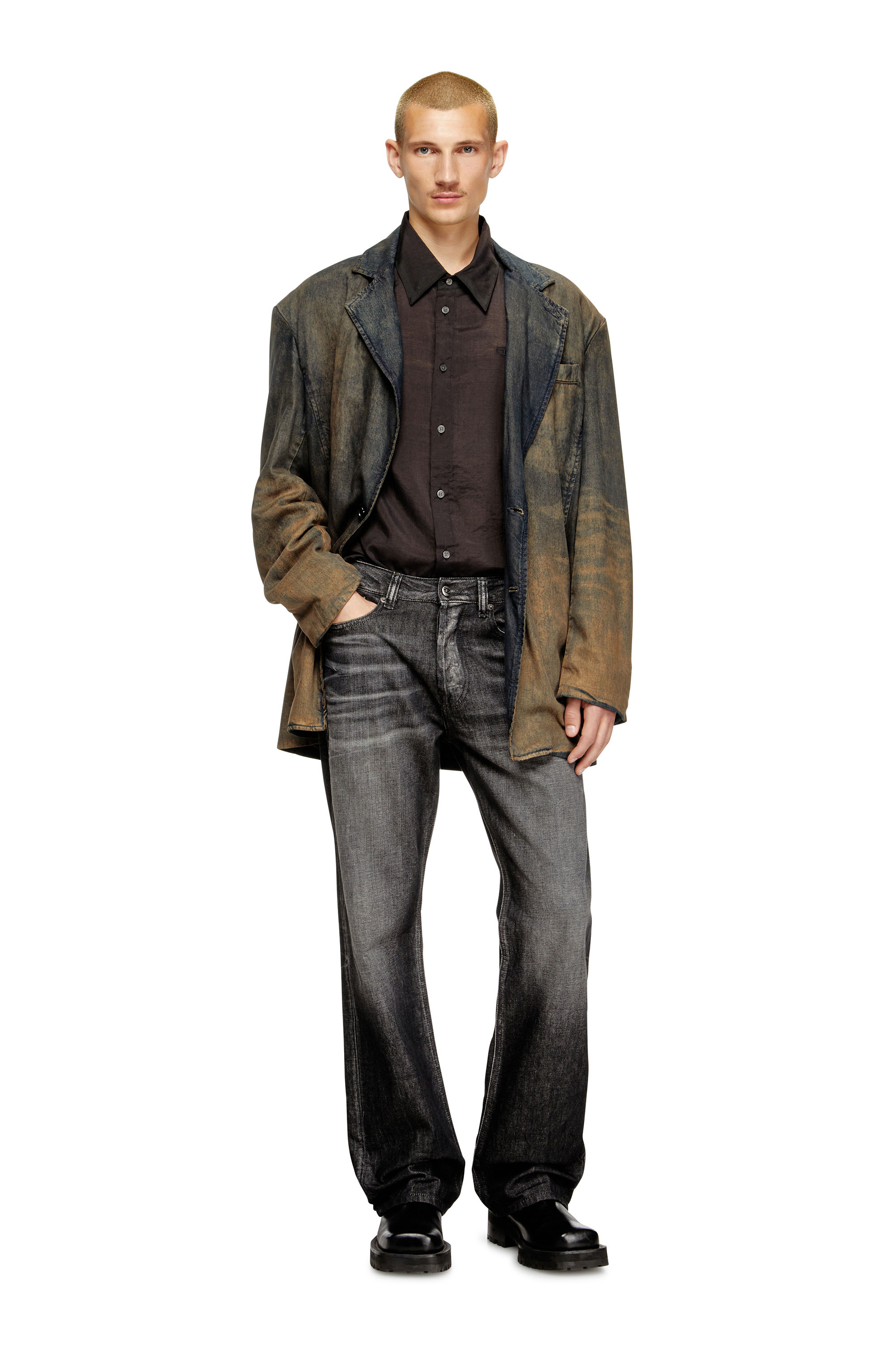 Diesel - Relaxed Jeans 1980 D-Eeper 09M63 Uomo, Nero/Grigio scuro - Image 2