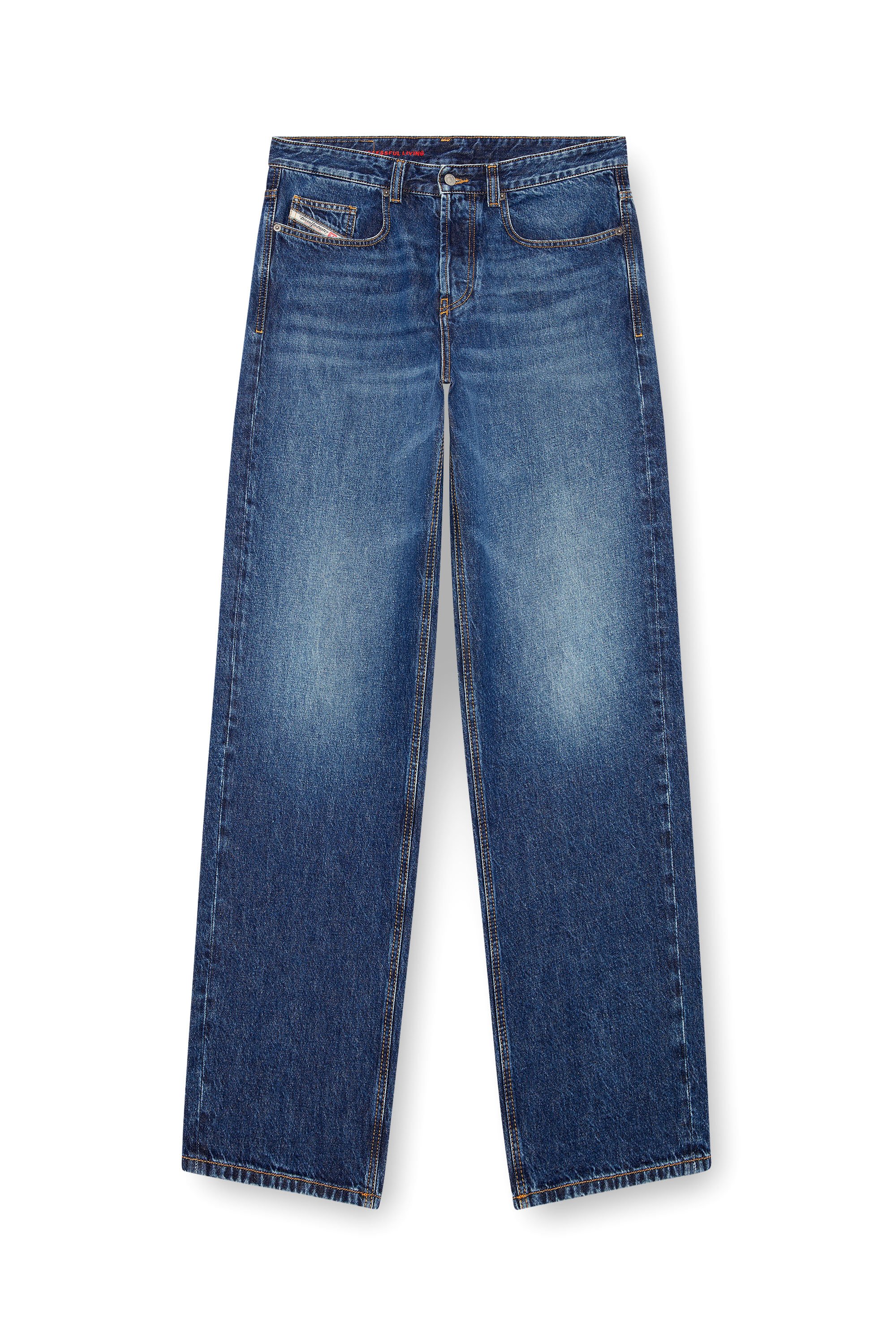 Diesel - Uomo Straight Jeans 2001 D-Macro 09I27, Blu medio - Image 3