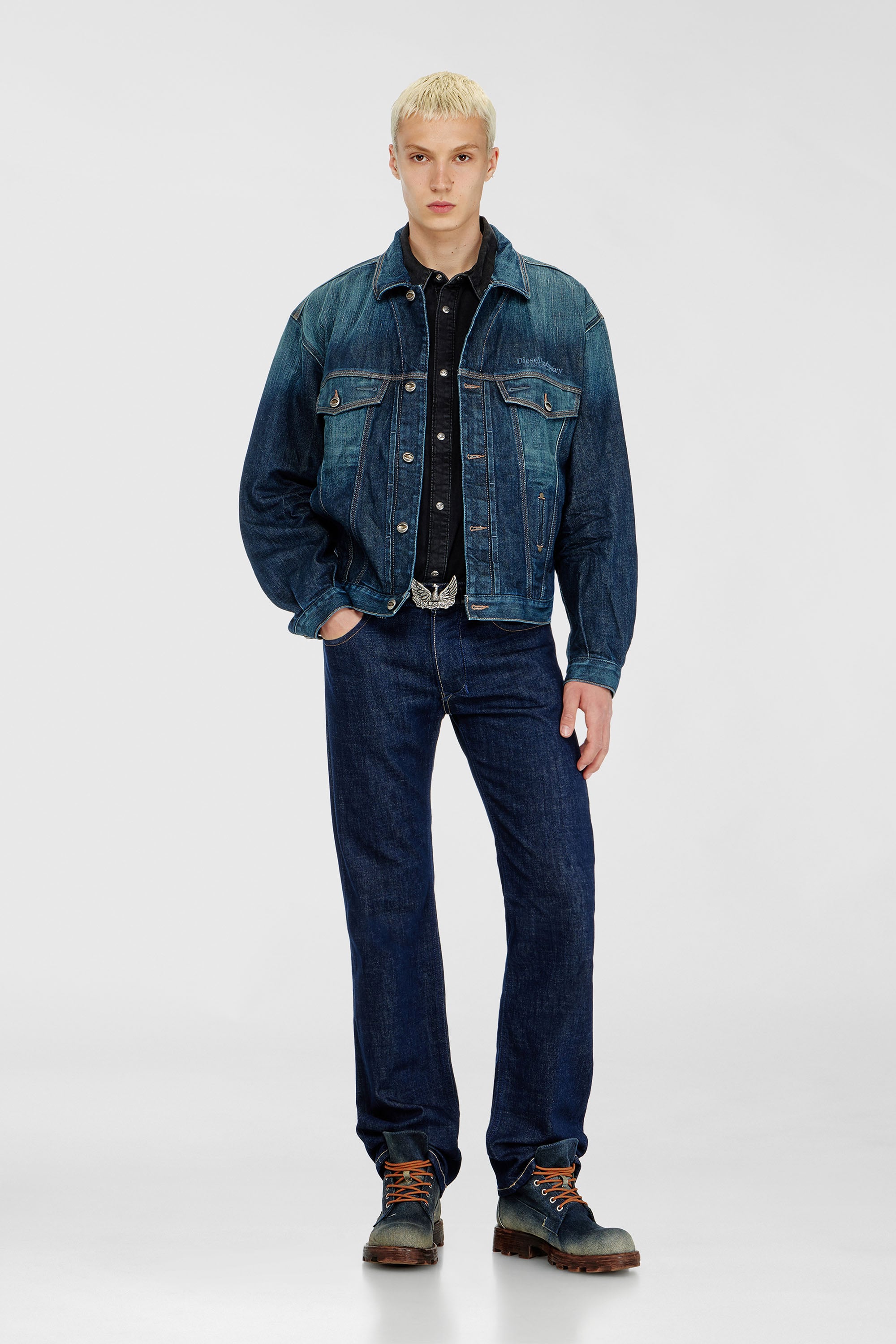 Diesel - D-DENVER-CL, Trucker jacket in denim selvedge Unisex in Blu - 2