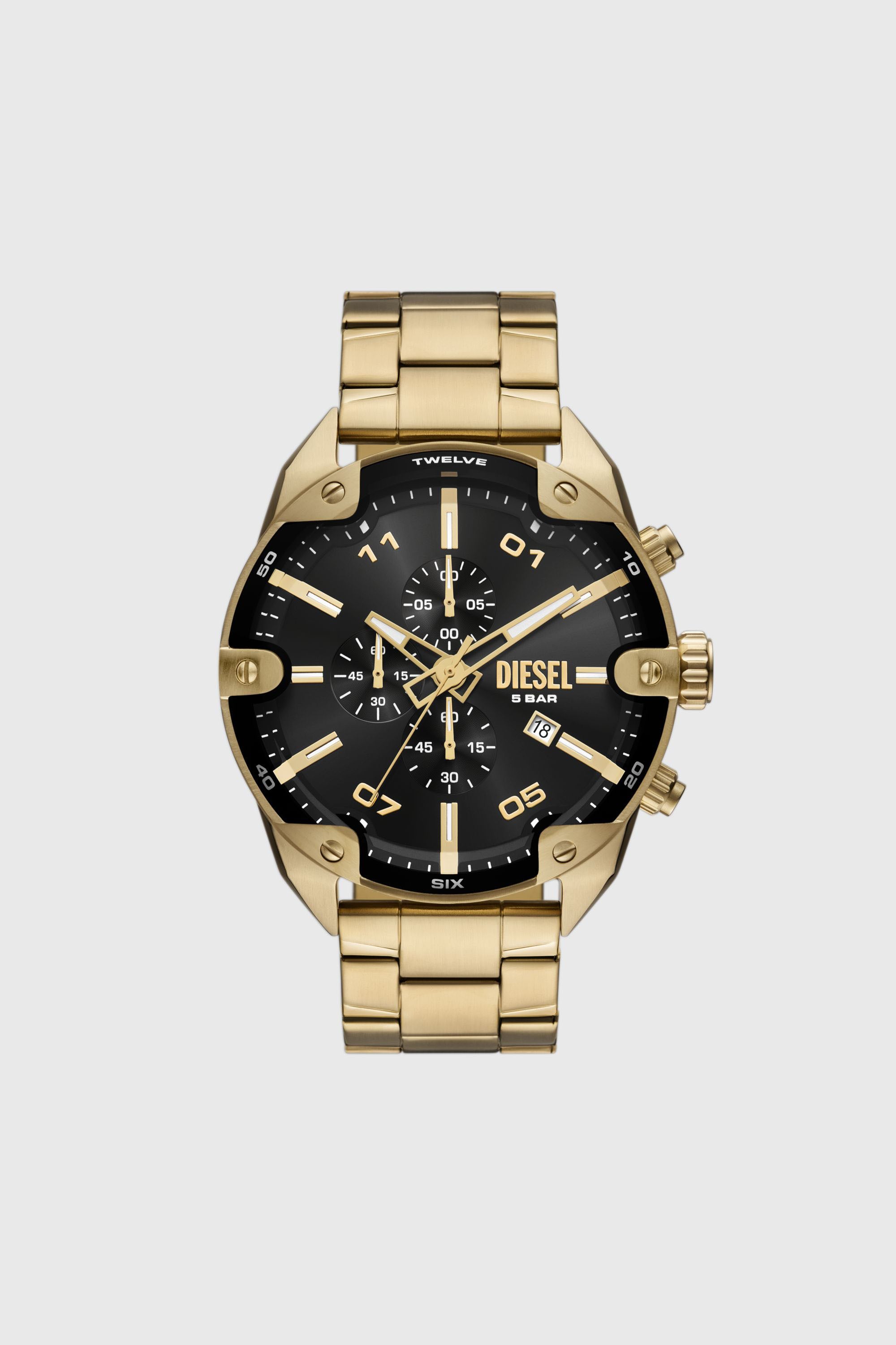 Diesel - DZ4678, Orologio Spiked con cinturino in acciaio inossidabile Uomo in Oro - 1