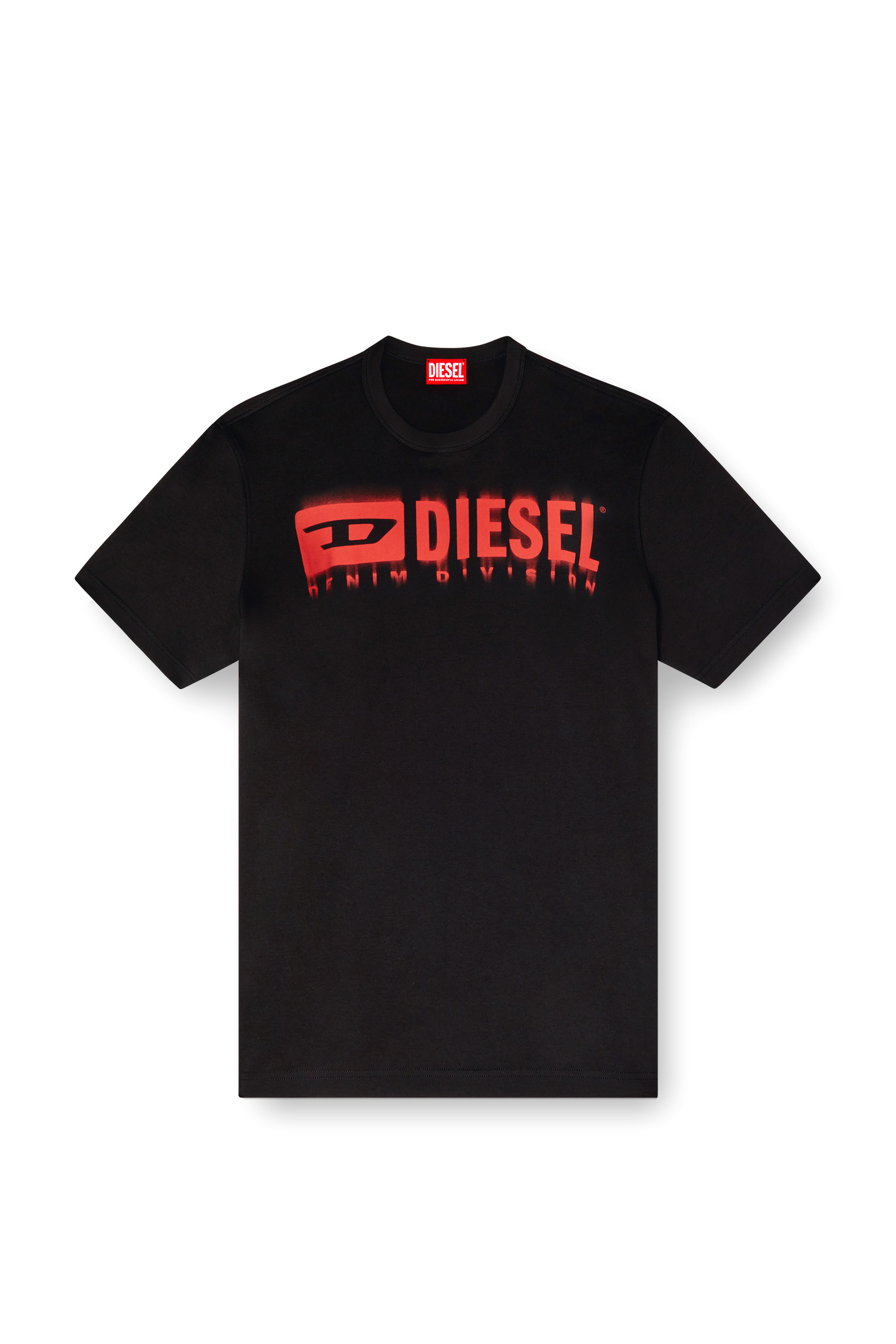 Diesel - T-ADJUST-Q7, T-shirt con logo Diesel sfumato Uomo in Nero - 2