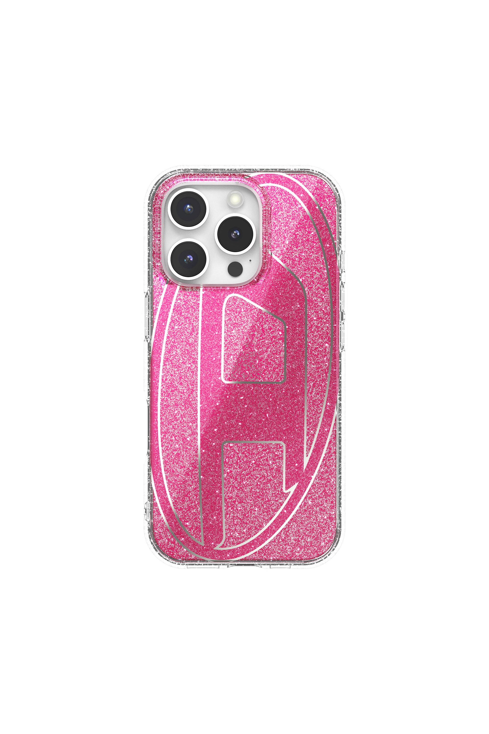 Diesel - 60156 AOP CASE, Cover glitterata per iP 16 Pro Unisex in Rosa - 3