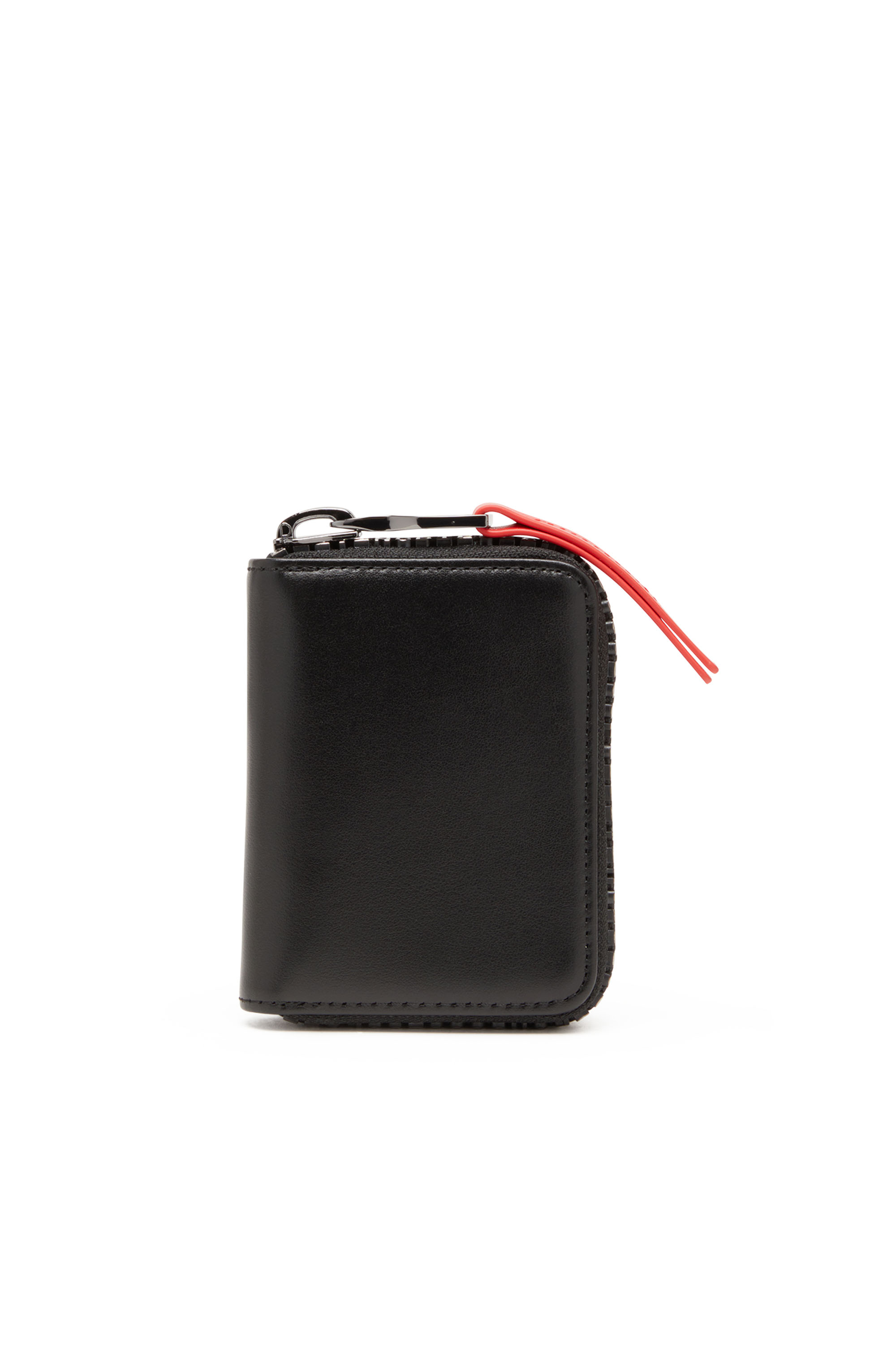 Diesel - ZIP-D KEY HOLDER 6, Portachiavi in pelle con zip logata Uomo in Nero - 1