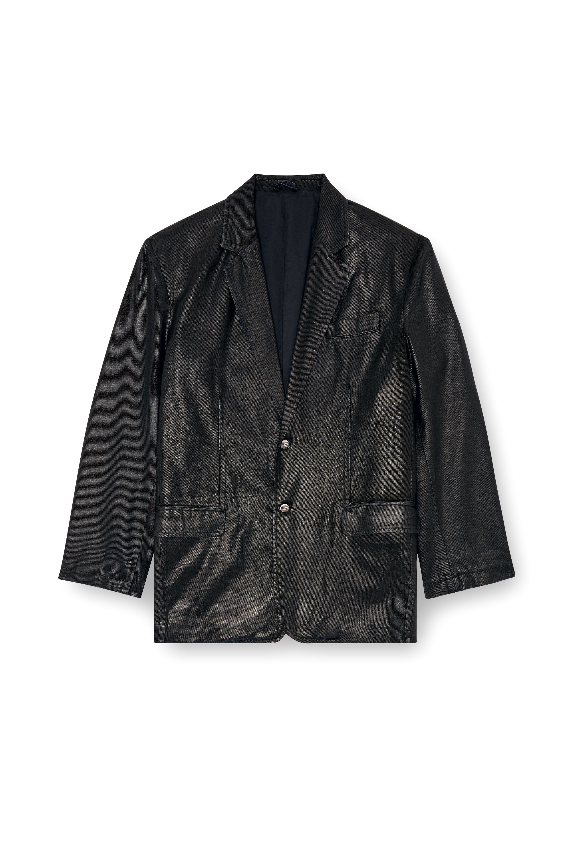 Diesel - D-BLA, Blazer in denim sartoriale coated Unisex in Nero - 3