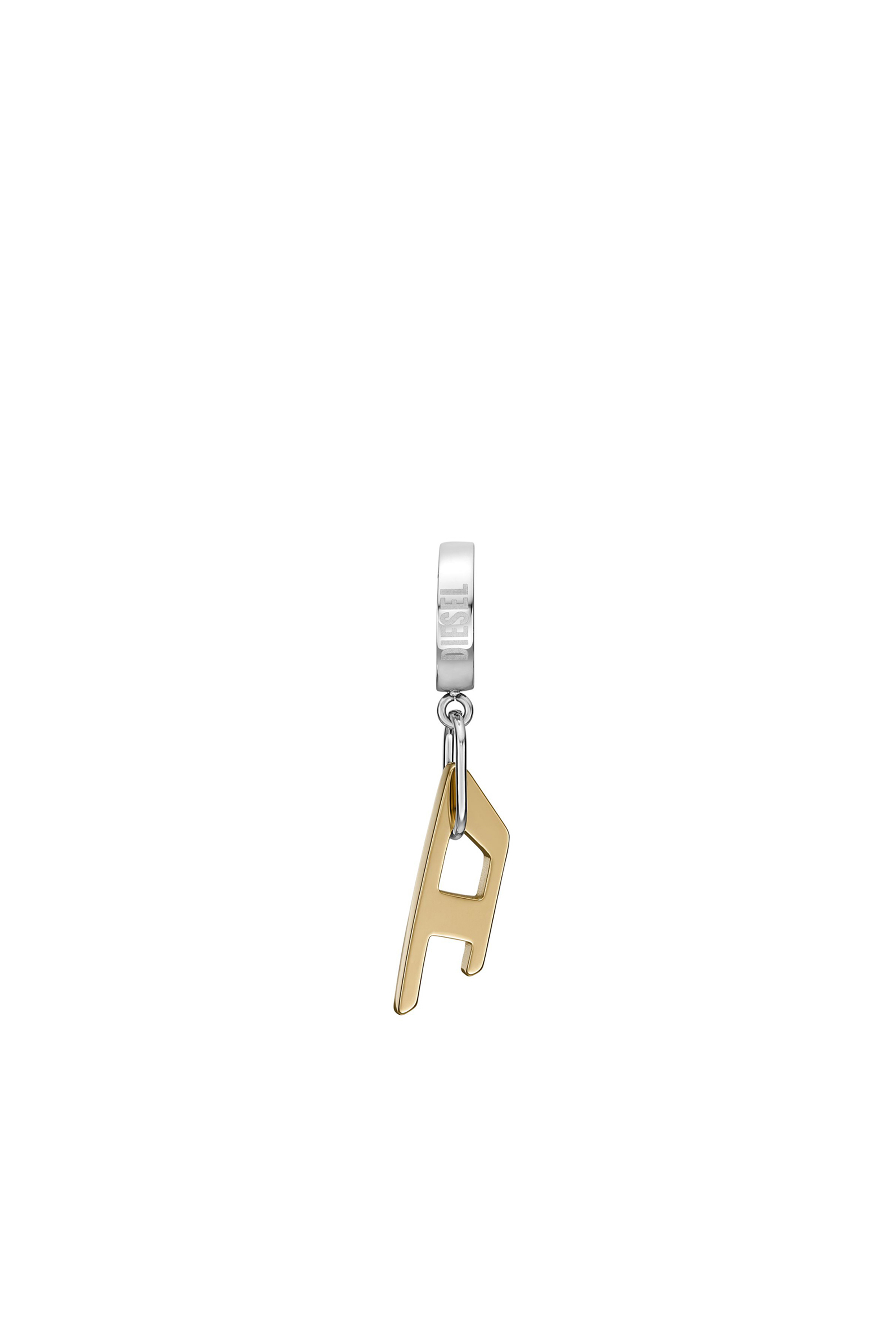 Diesel - DX1419, Unisex Two-Tone Stainless Steel single hoop earring in Oro - Image 2