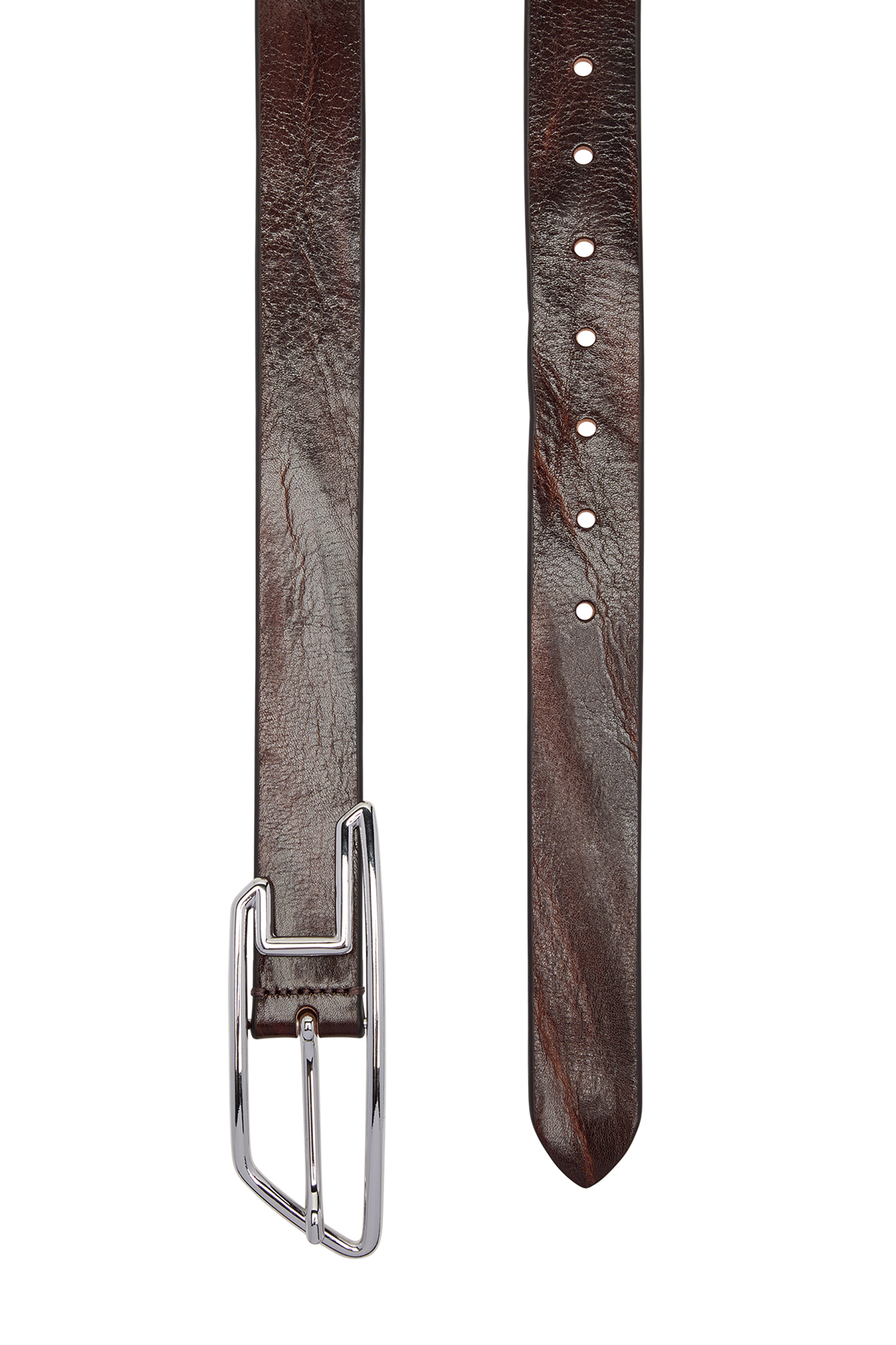 Diesel - B-D LINE 30, Cintura 3 cm in pelle cerata con fibbia a D Unisex in Marrone - 3