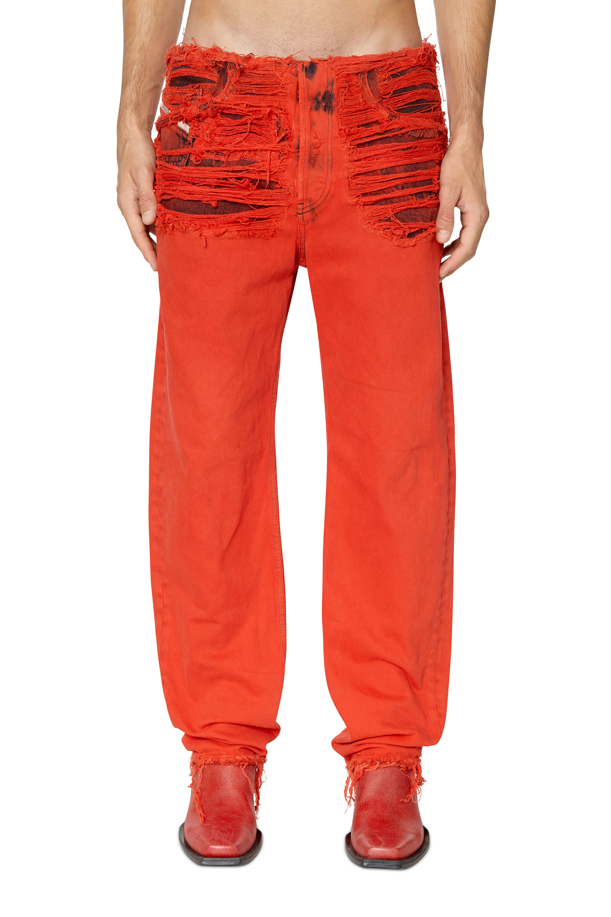 Diesel - 2010 007P1 Straight Jeans, Rosso - Image 1