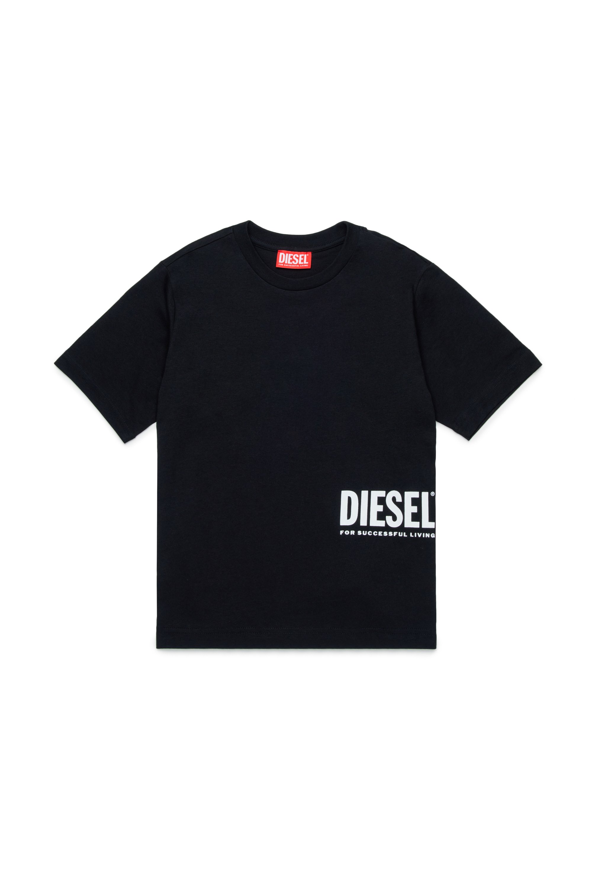 Diesel - MTFIND OVER, T-shirt con logo Biscotto Uomo in Nero - 1