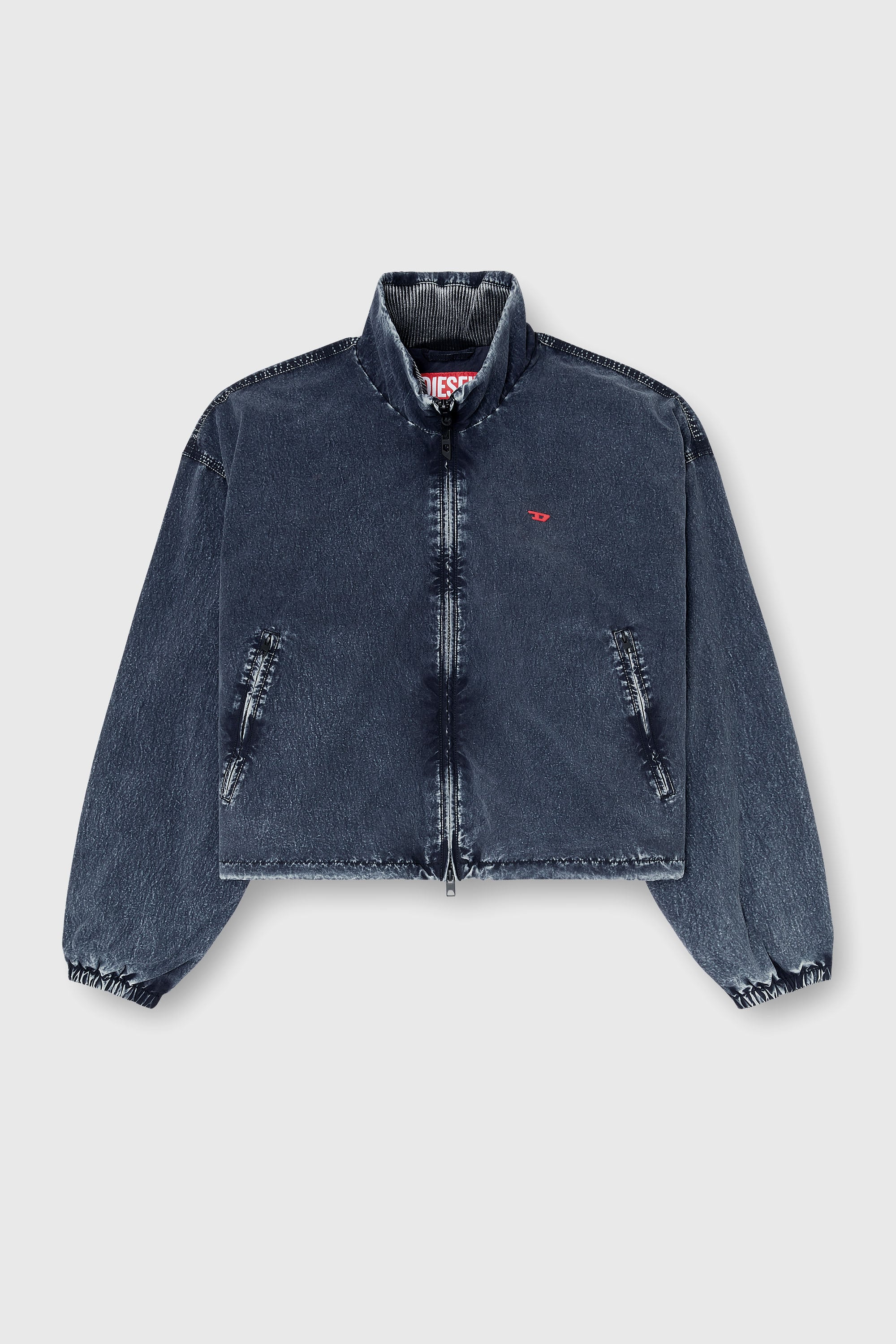 Diesel - G-LEAMER, Giacca windbreaker in taslan acid-wash Donna in Blu - 2