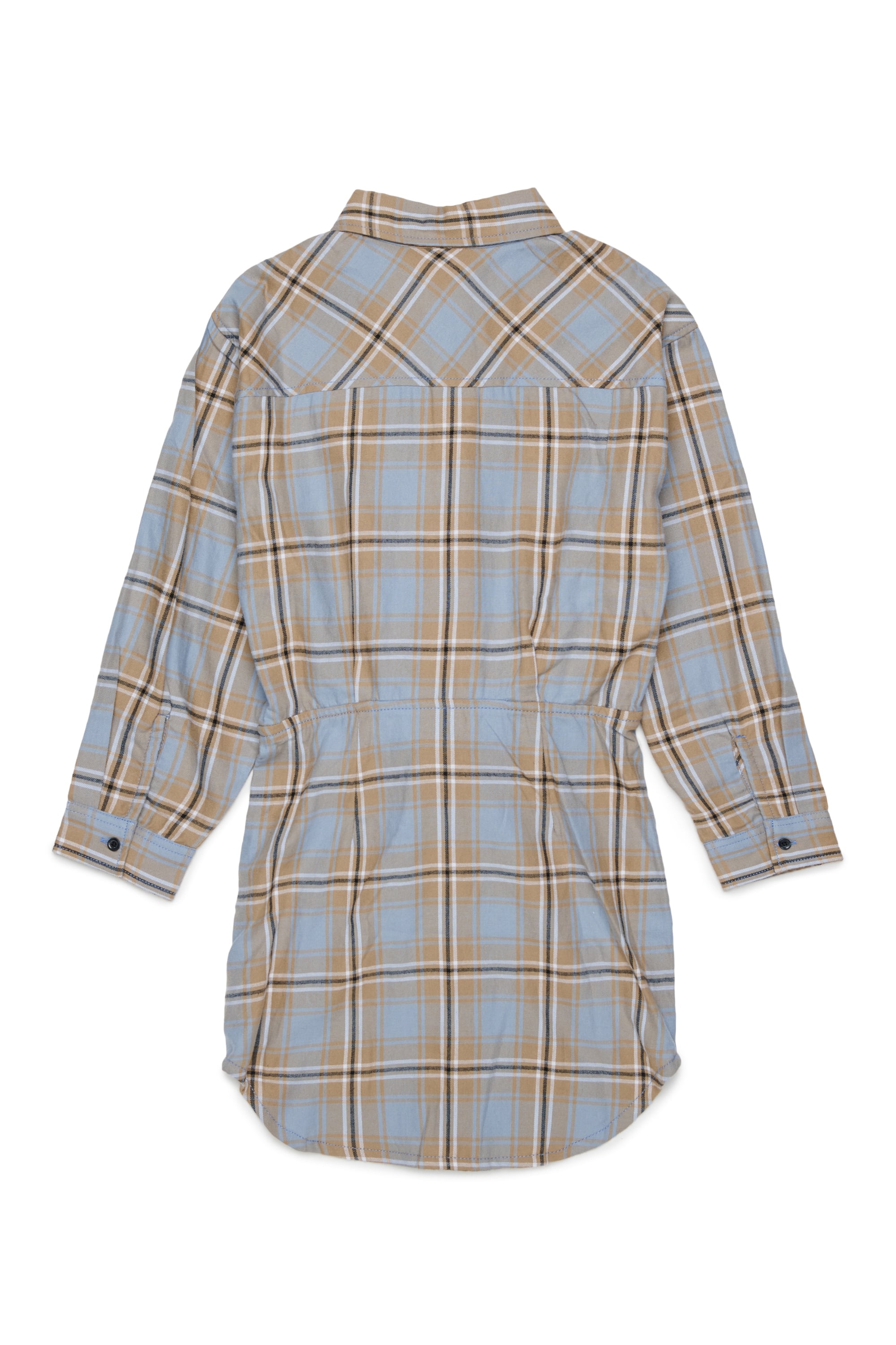 Diesel - DESUSANIS, Abito camicia in cotone a quadri con cintura annodata in vita Donna in Multicolor - 2