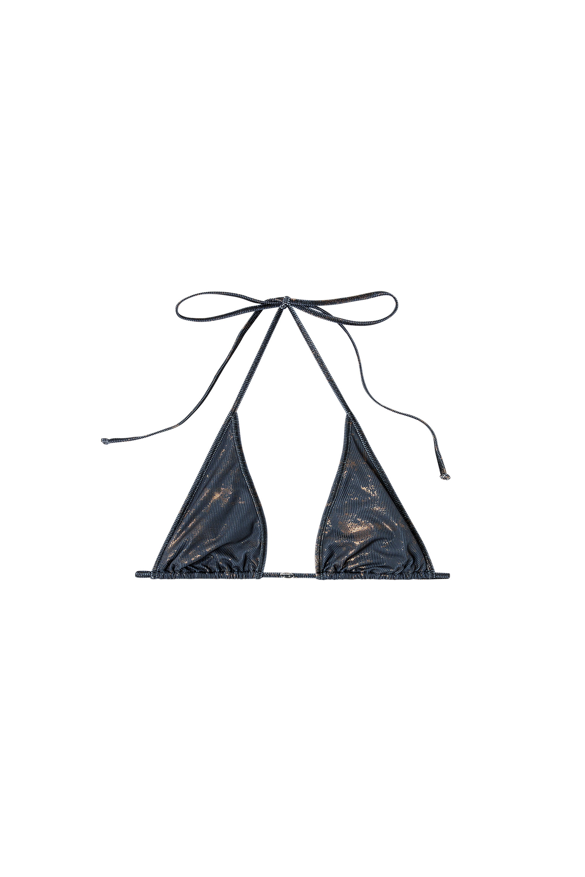 Diesel - CORINNE-UTLT, Top bikini con finitura metallizzata Donna in Grigio - 3