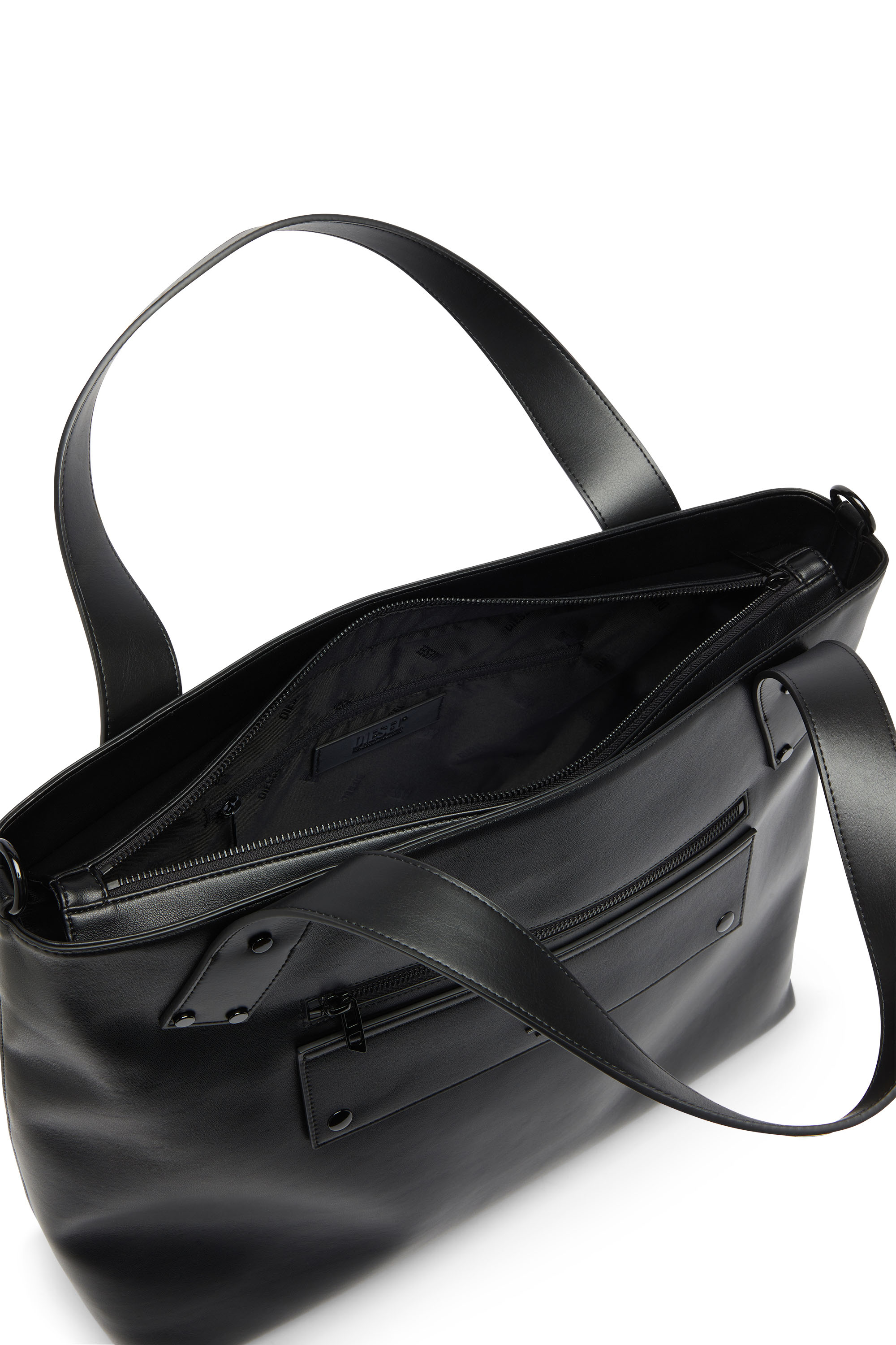 Diesel - RIVET-D TOTE E\W, Rivet-D - Shopping bag con zip e tasca con patta Uomo in Nero - 3