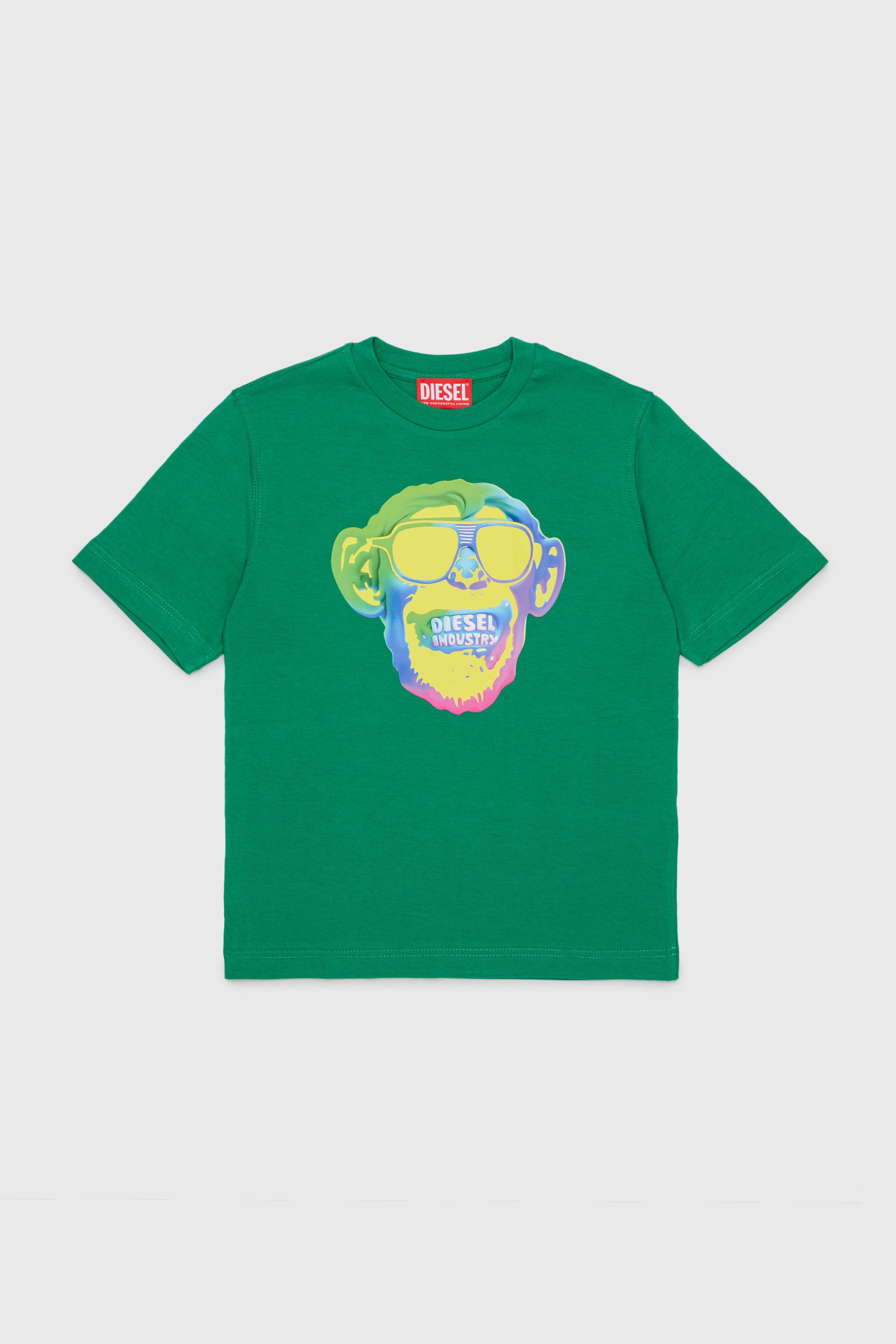 Diesel - TMONKEY OVER, T-shirt con stampa scimmia Uomo in Verde - 1