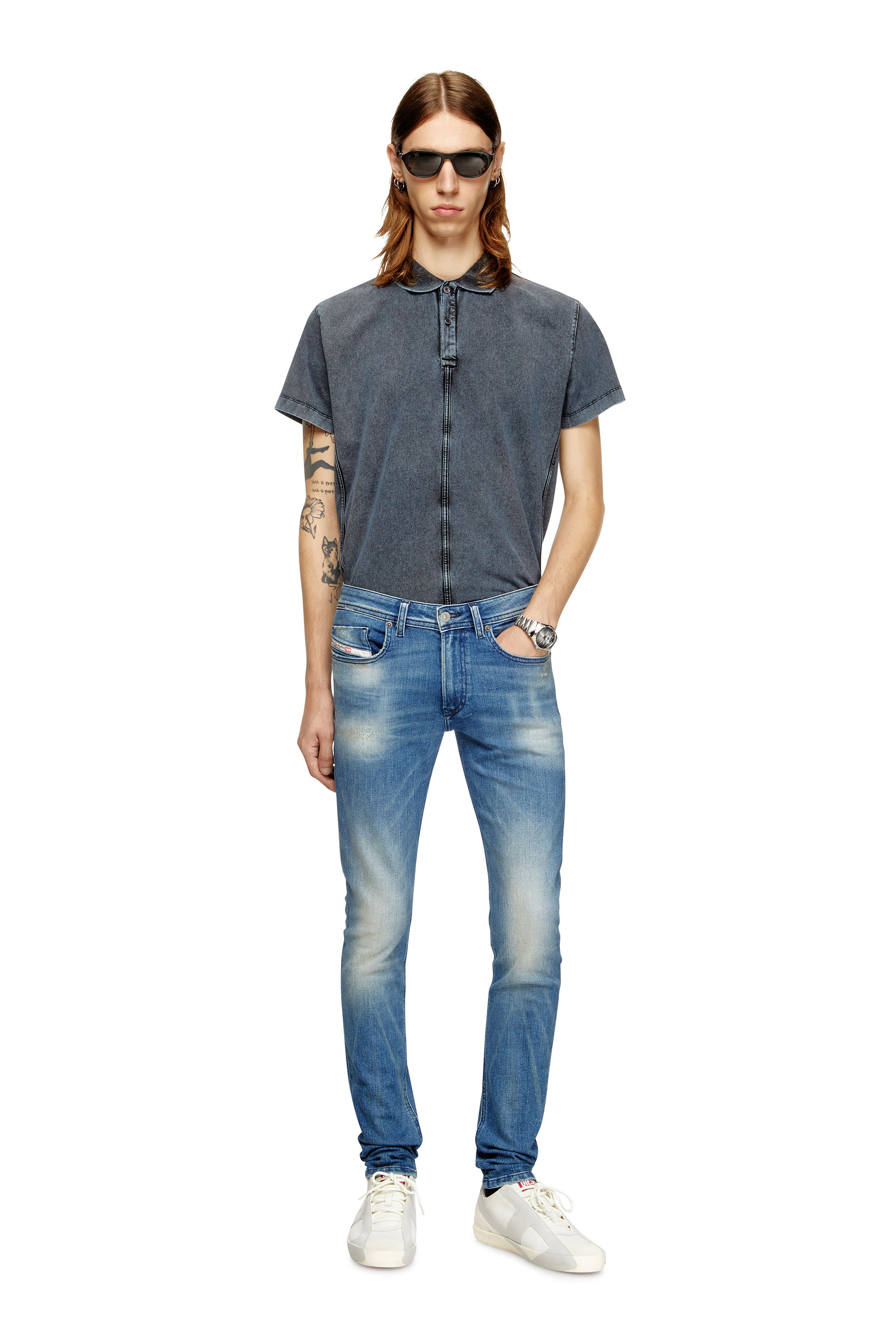Diesel - Skinny Jeans 1979 Sleenker 0DBDR Uomo, Blu medio - Image 2
