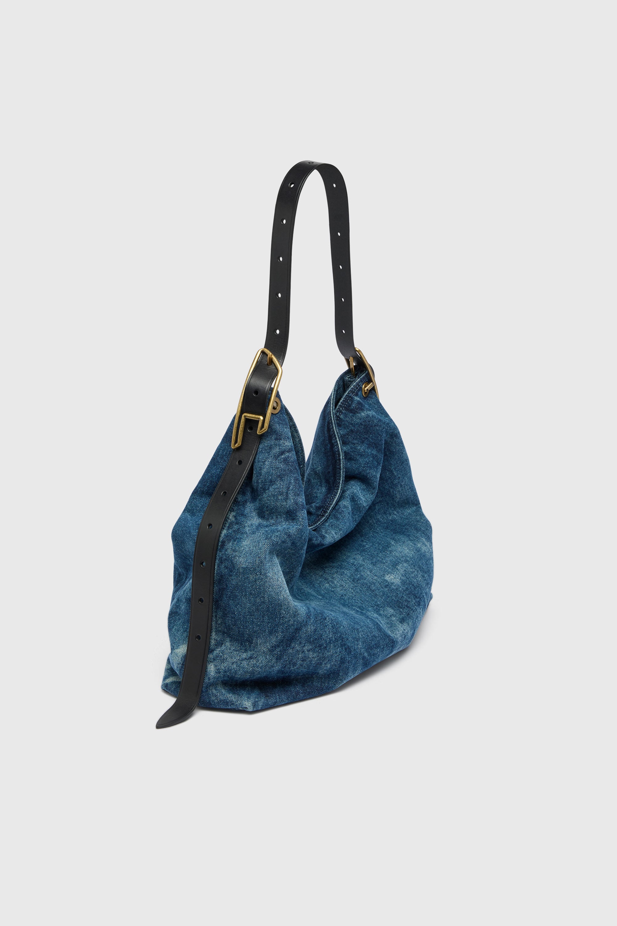 Diesel - D-LINE HOBO L, D-Line-Borsa hobo in denim Donna in Blu - 1