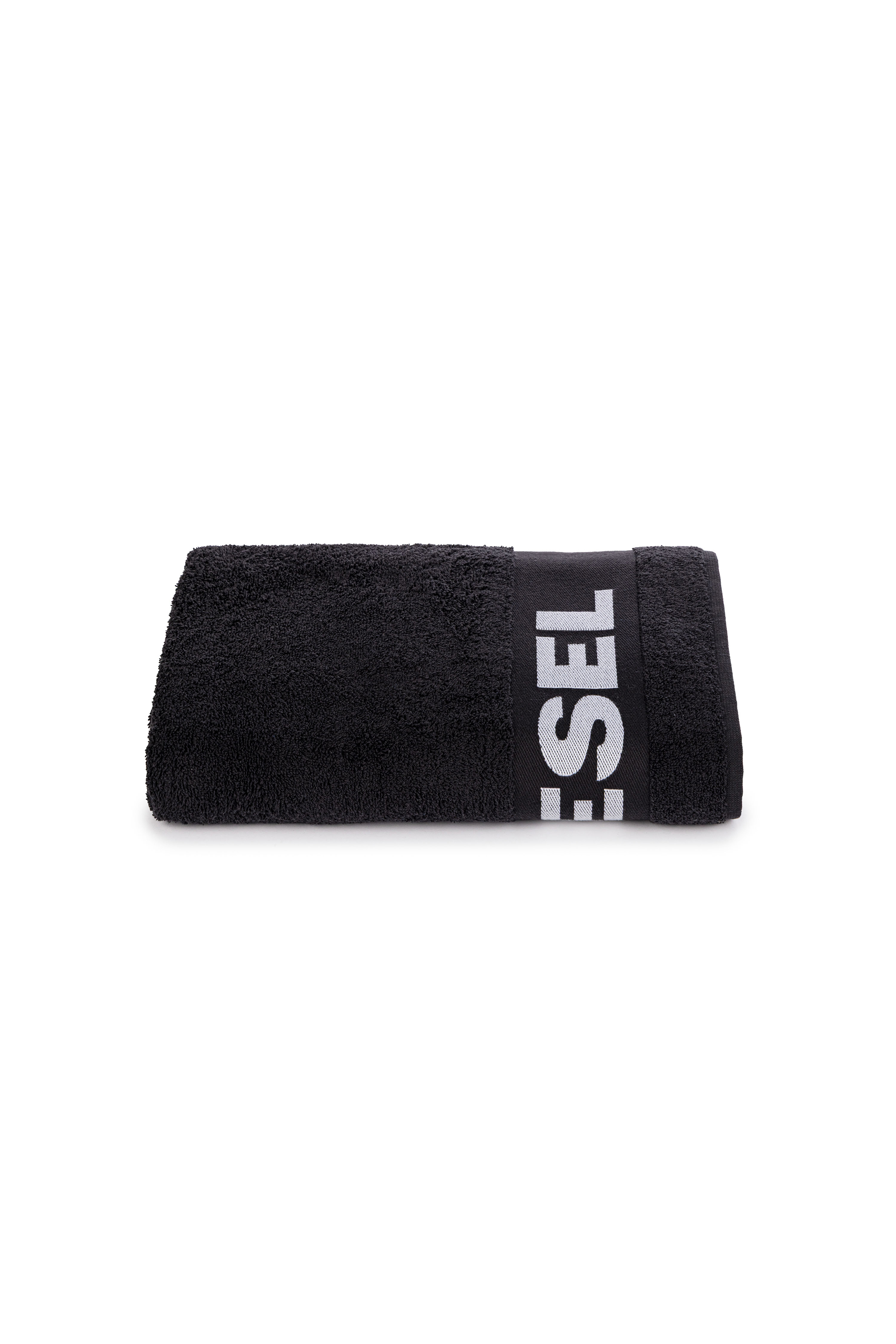 Diesel - 1015215 LOGO-COTTON TOWEL 100X180 BLACK, Logo-Telo in Spugna di Cotone Unisex in Nero - 1