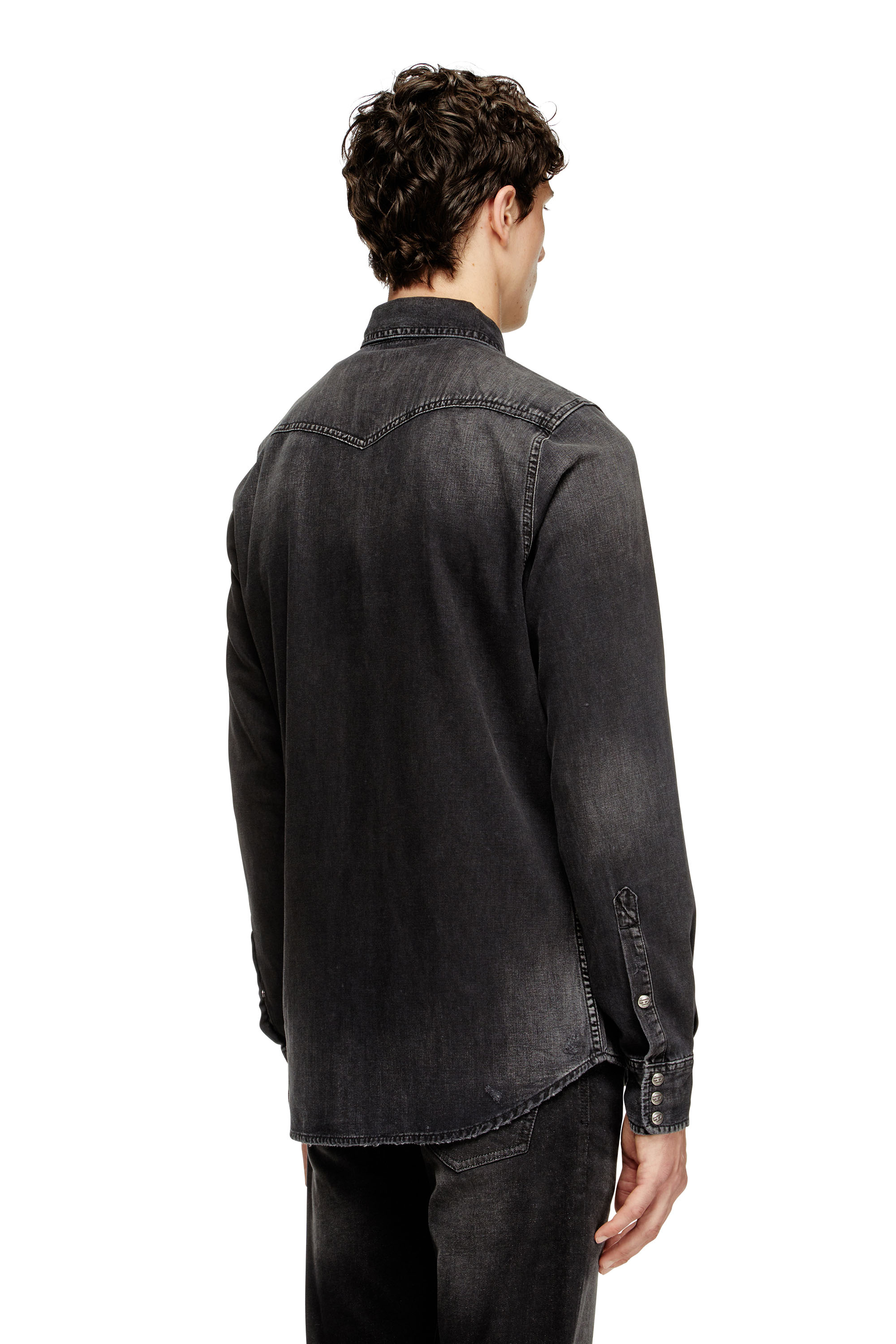 Diesel - D-VEGA, Overshirt in denim Uomo in Nero - 4