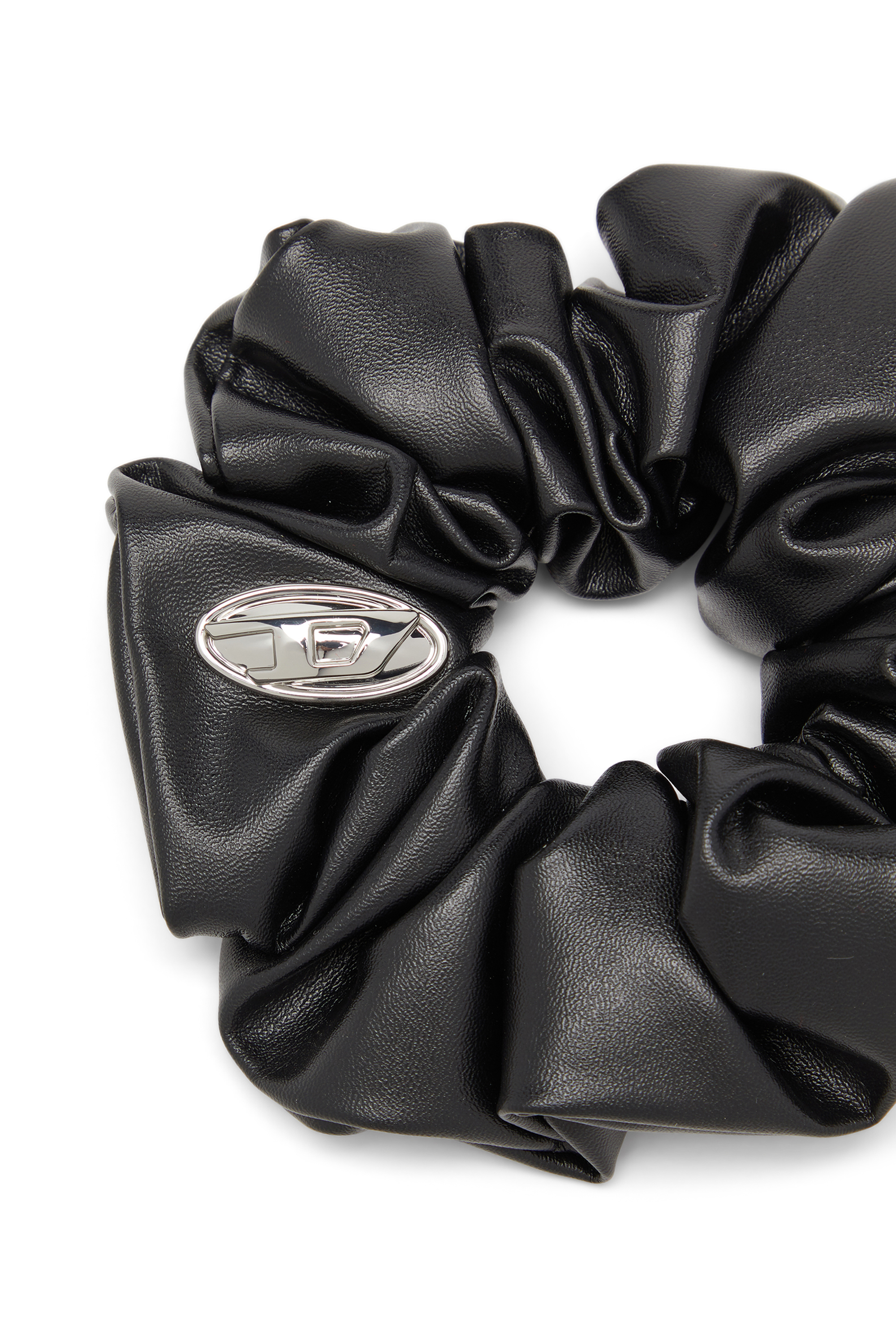 Diesel - BANGLE SCRUNCHIE, Elastico per capelli con logo in metallo Donna in Nero - 2