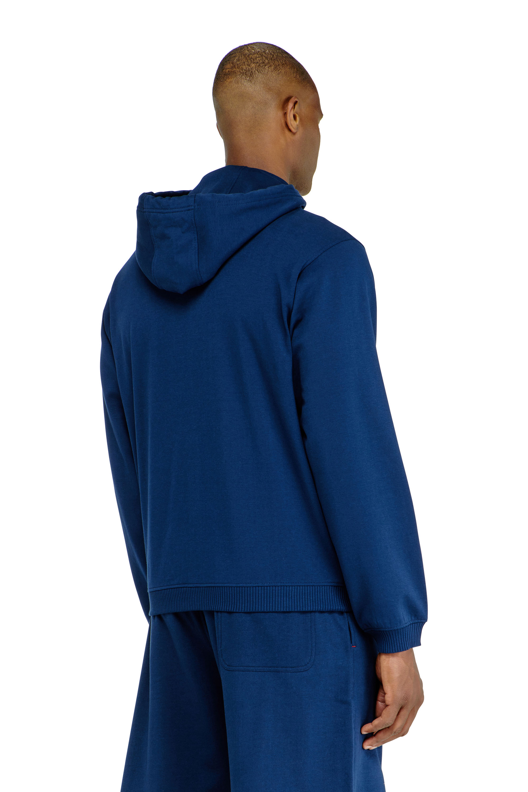 Diesel - JOY-D-CORE, Felpa con cappuccio in misto cotone smerigliato Uomo in Blu - 3