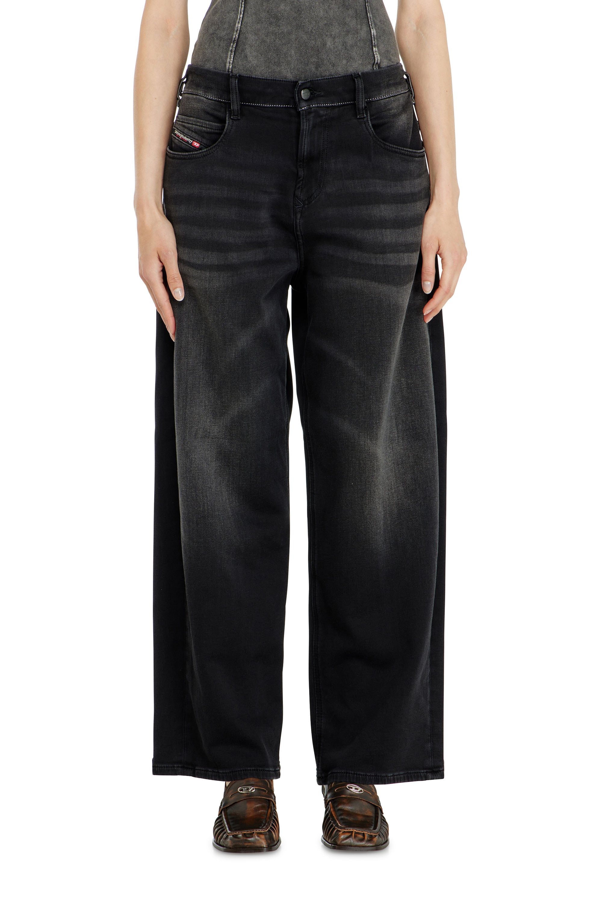 Diesel - Relaxed 2097 D-Enim-M Joggjeans&reg; 09P90 Unisex, Nero/Grigio scuro - Image 2