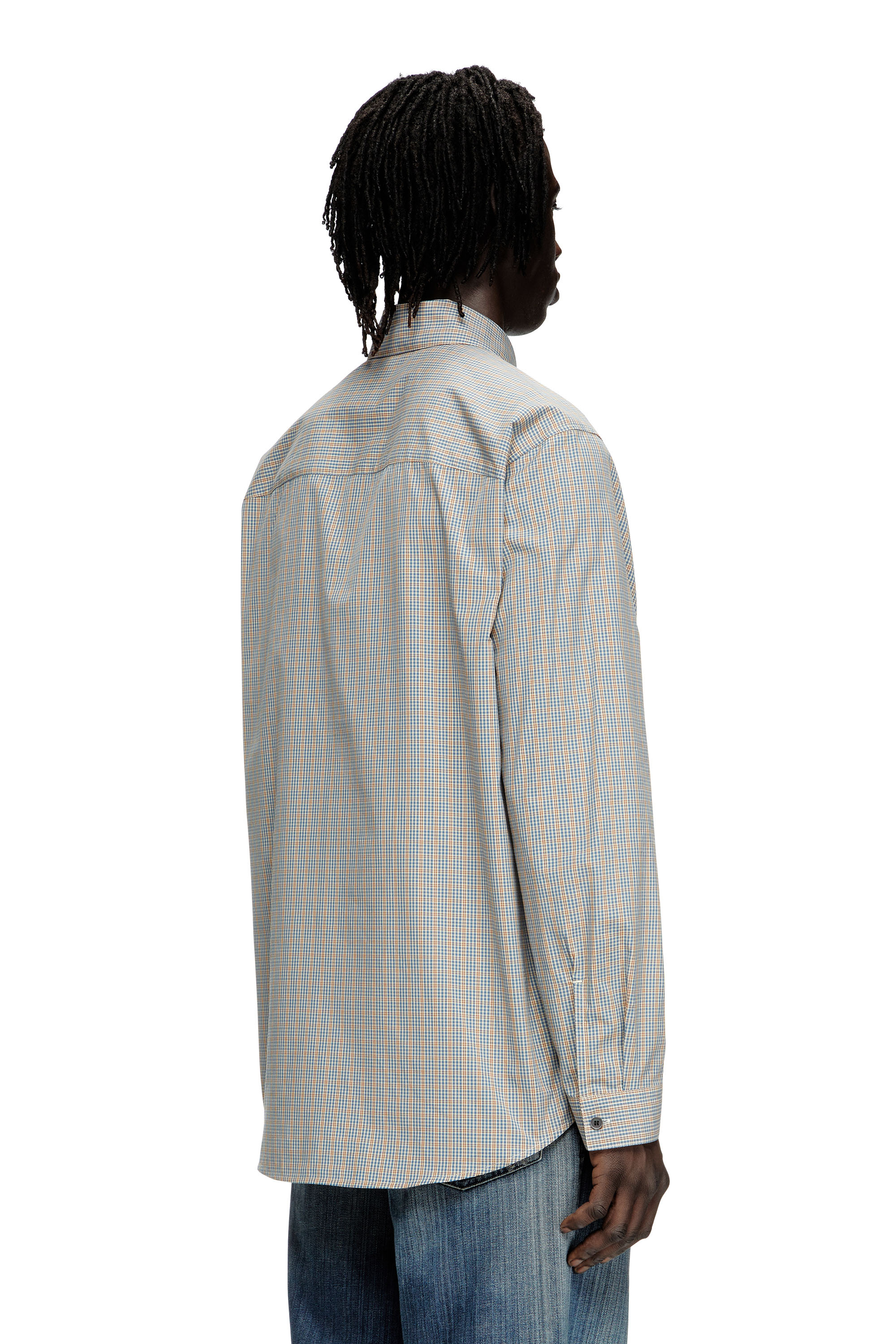 Diesel - S-SIMPLY-DLBV, Camicia a quadretti con Oval D ricamato Uomo in Multicolor - 4