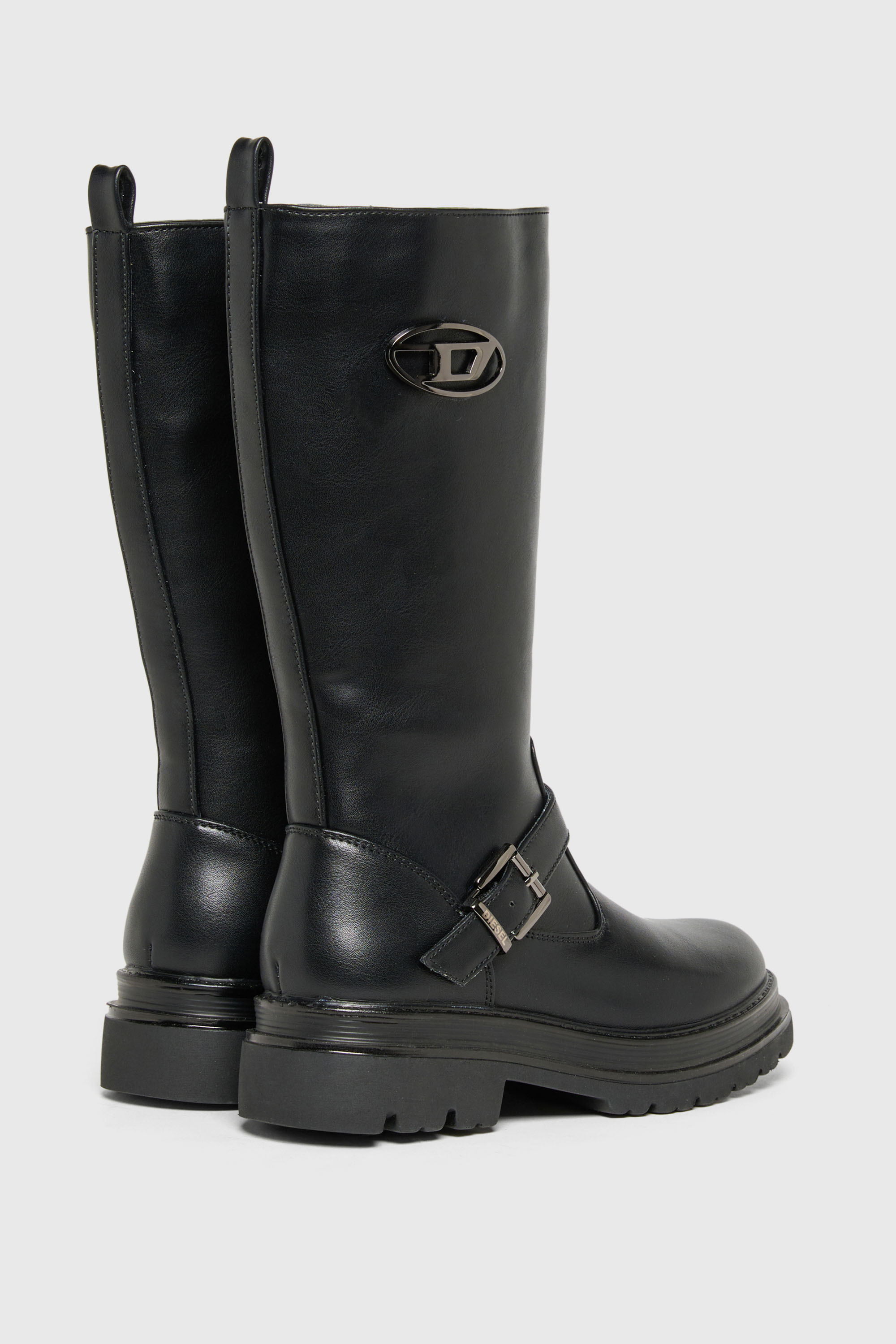 Diesel - D-KRILTY, D-Krilty - Stivali alti con dettaglio fibbia Unisex in Nero - 3