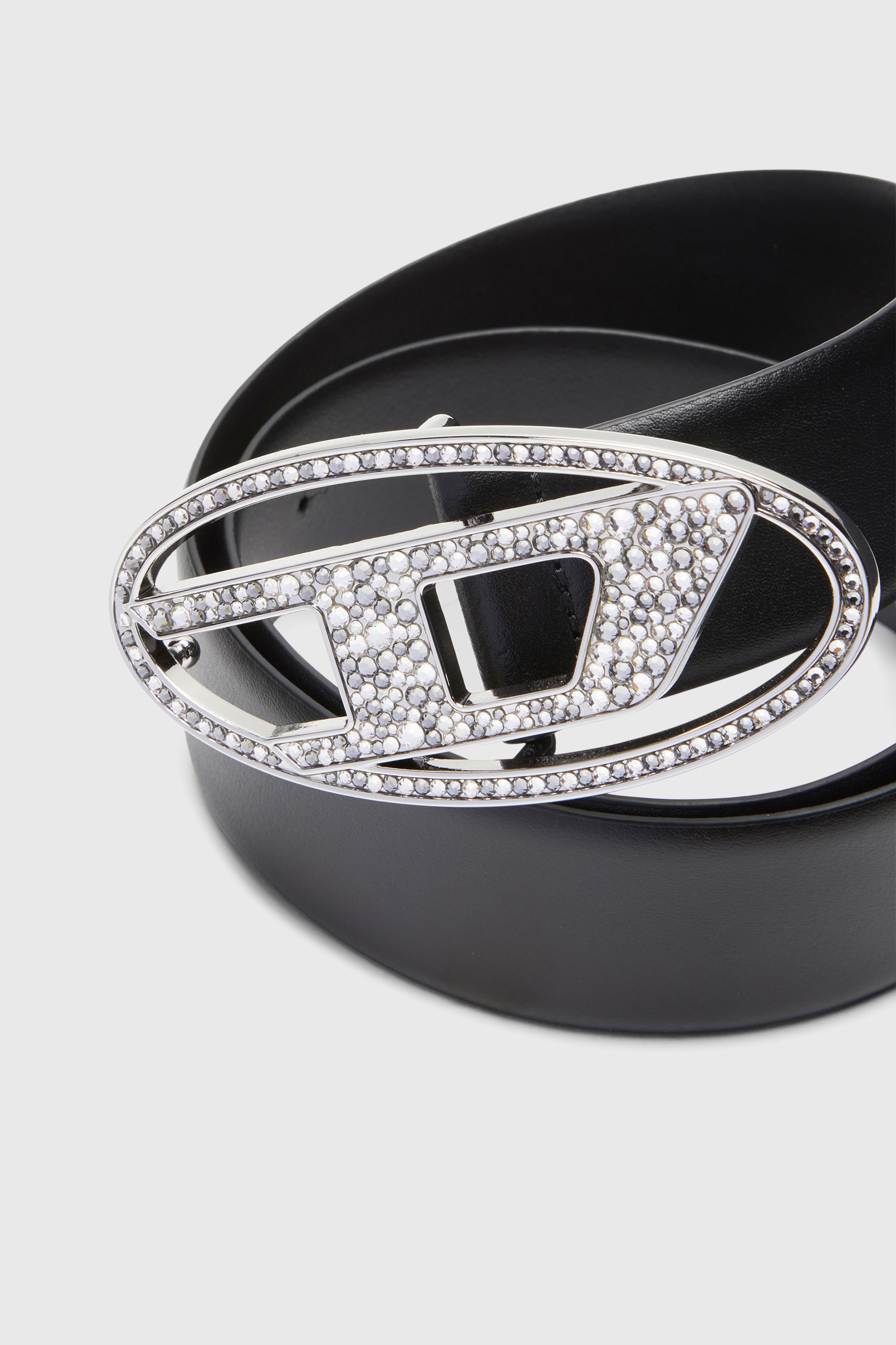 Diesel - B-1DR STRASS, Cintura 4 cm in pelle con fibbia gioiello Donna in Nero - 3