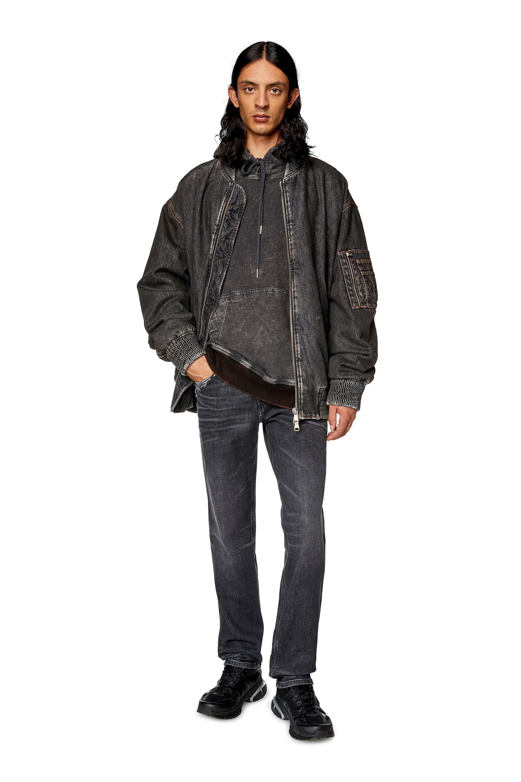 Diesel - Tapered Jeans 2023 D-Finitive 09G23, Nero/Grigio scuro - Image 1