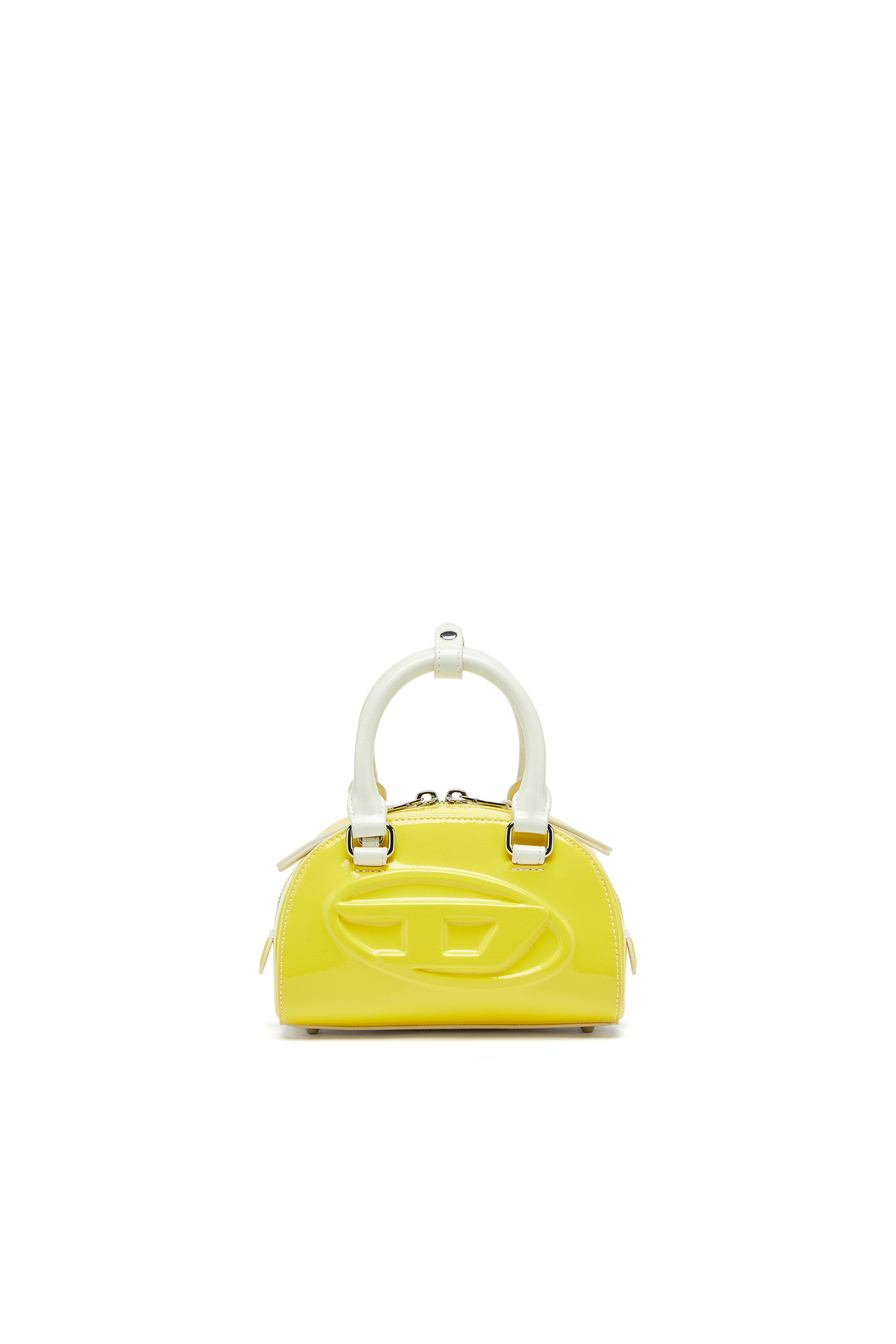Diesel - 1DR DOME CROSSBODY, 1DR Dome-Mini borsa bowling effetto naplak Donna in Giallo - 1