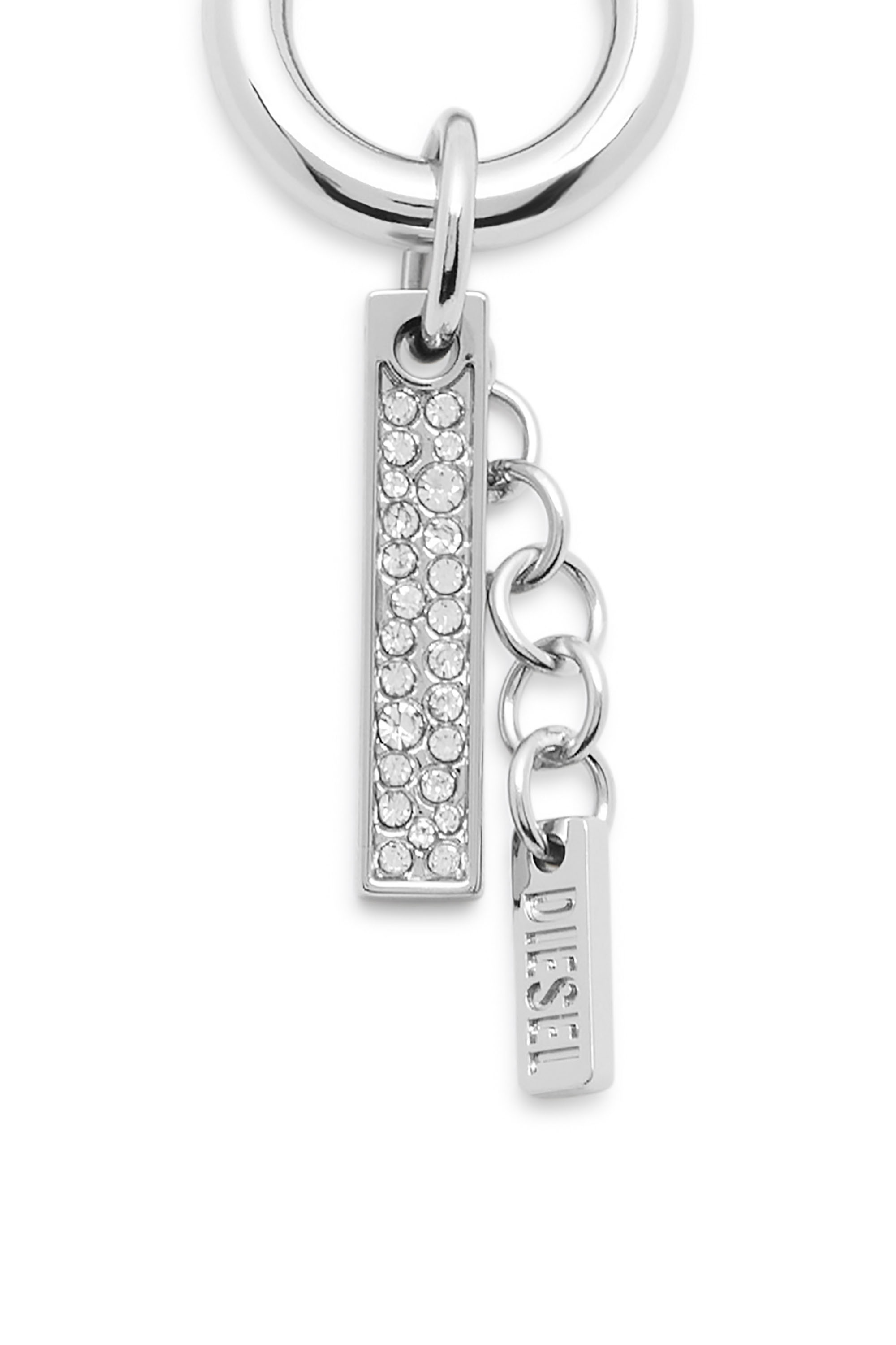 Diesel - CHARM-I, Charm in metallo con ciondolo di strass Unisex in Argento - 3