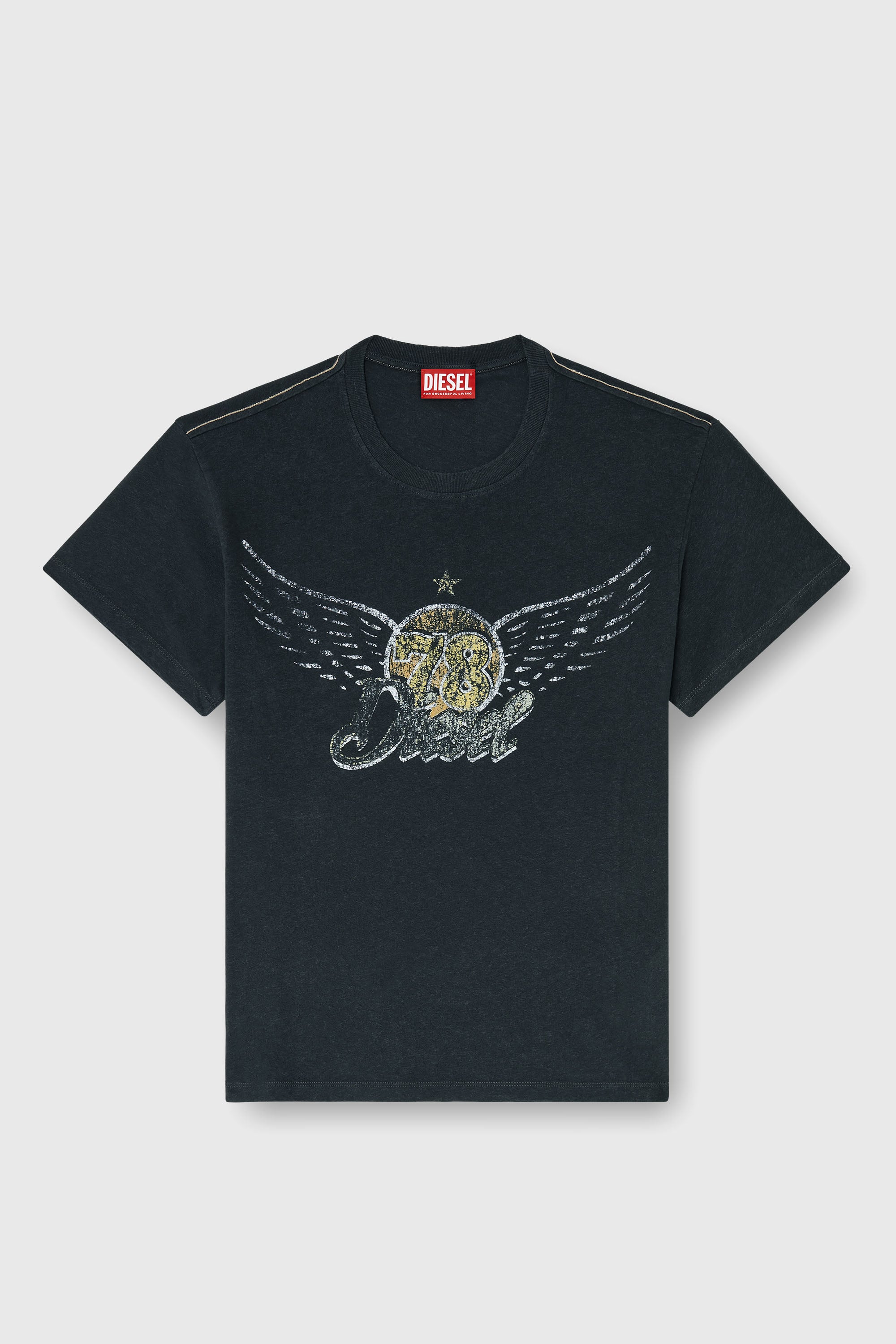 Diesel - T-GERIO-A, T-shirt in cotone-canapa con grafica concerti Uomo in Nero - 2