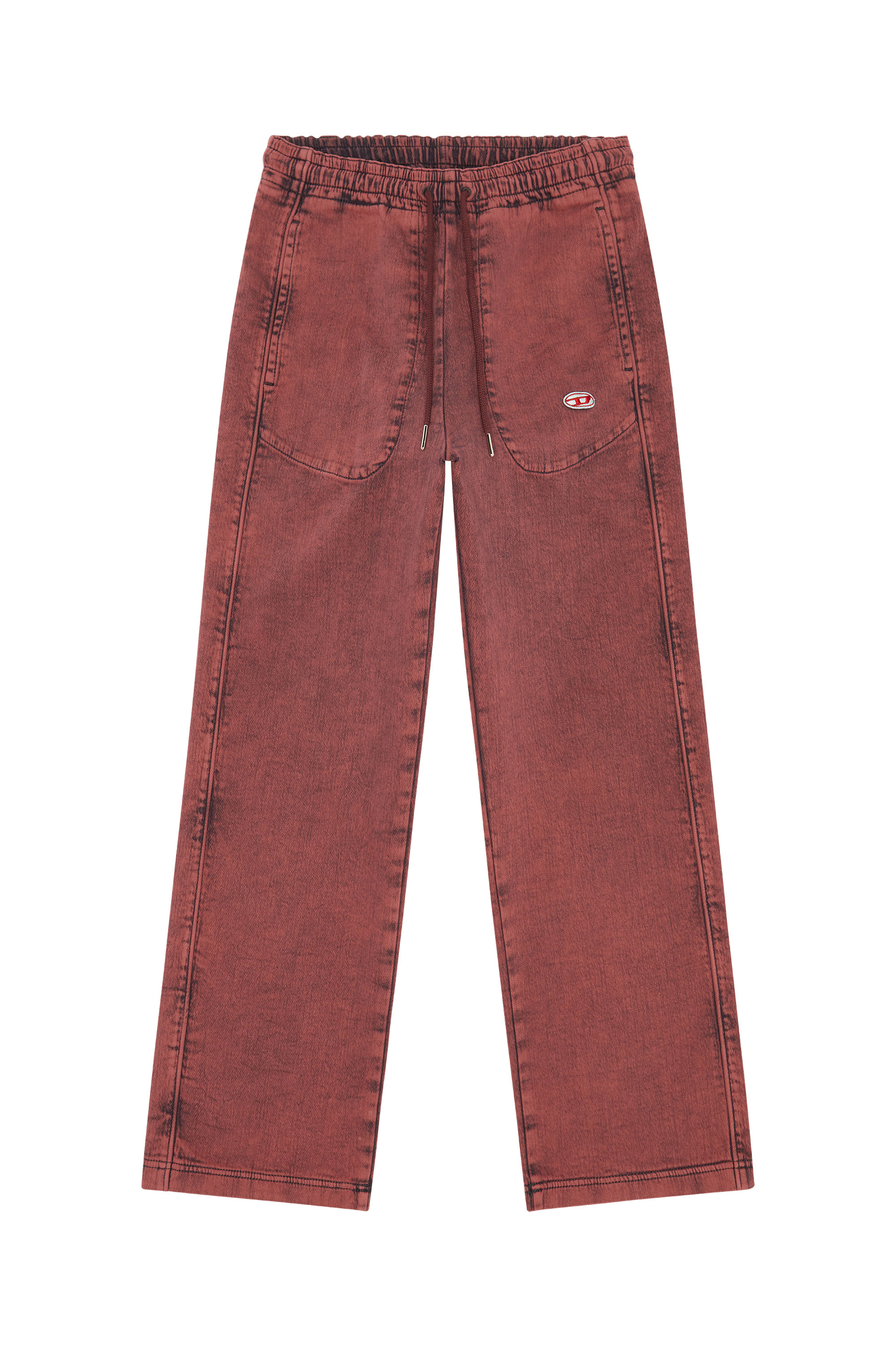 Diesel - D-Martians Track Denim 09E32 Straight, Rosso - Image 6