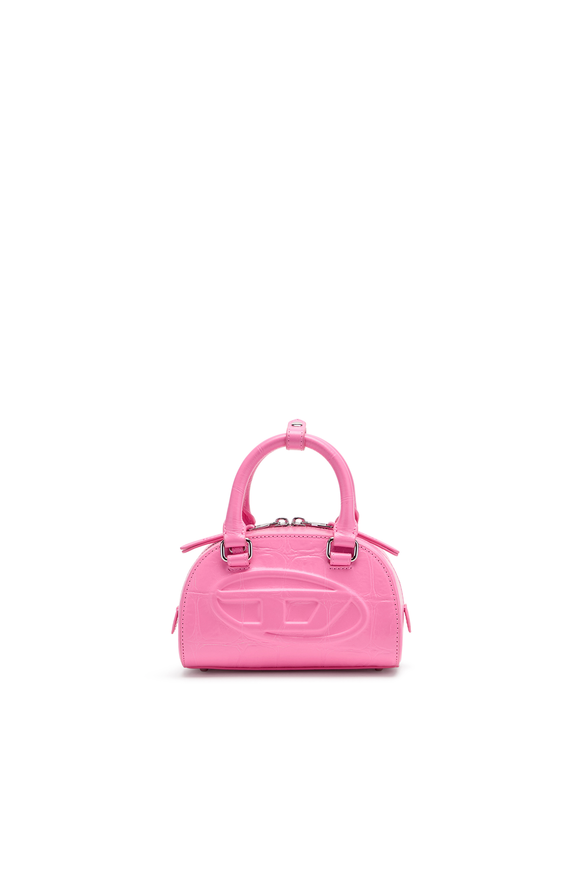 Diesel - 1DR DOME CROSSBODY, 1DR Dome-Borsa bowling mini in pelle effetto coccodrillo Donna in Rosa - 1