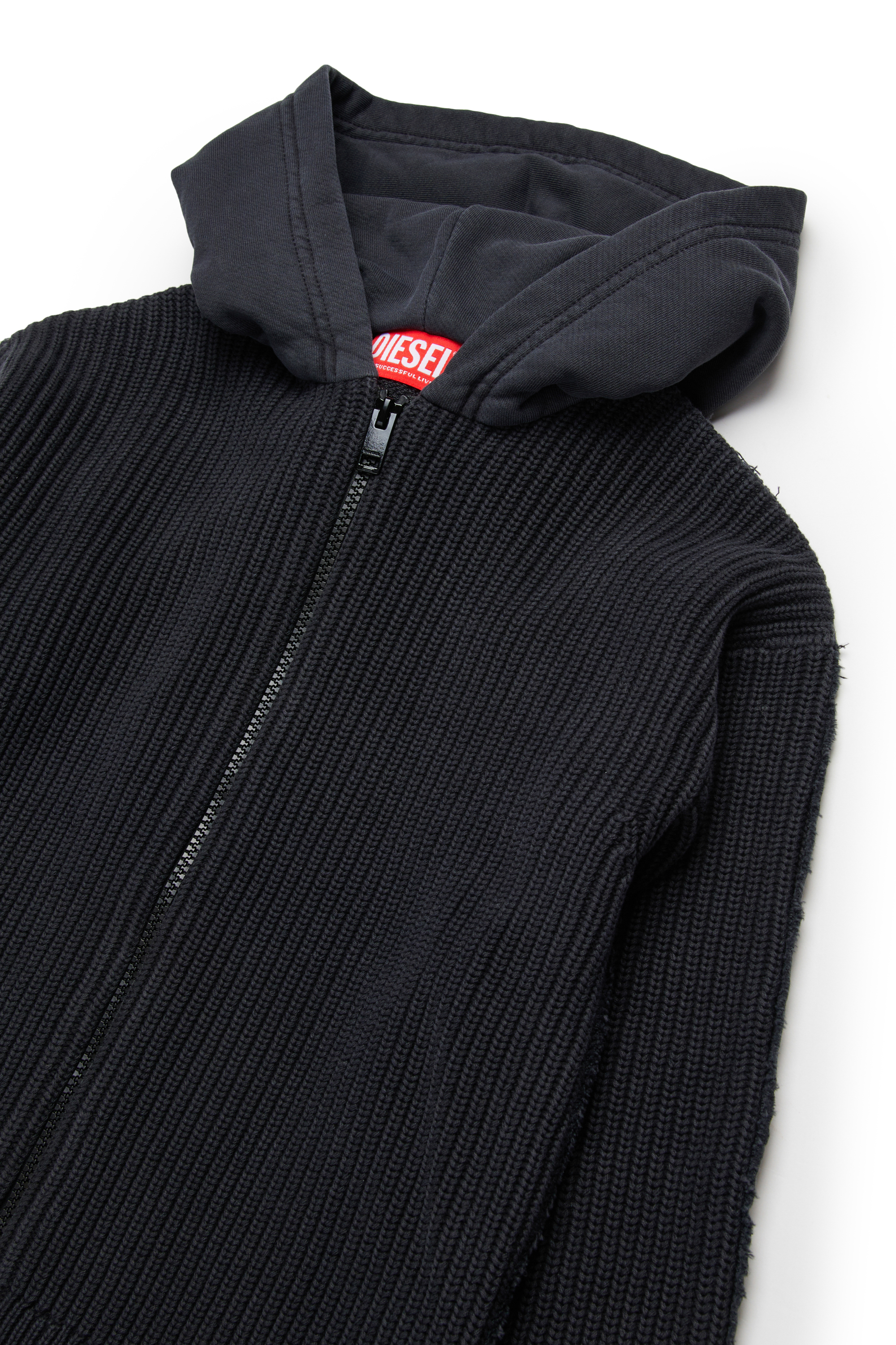 Diesel - KOBERTO OVER, Hoodie in cotone con zip Uomo in Nero - 3