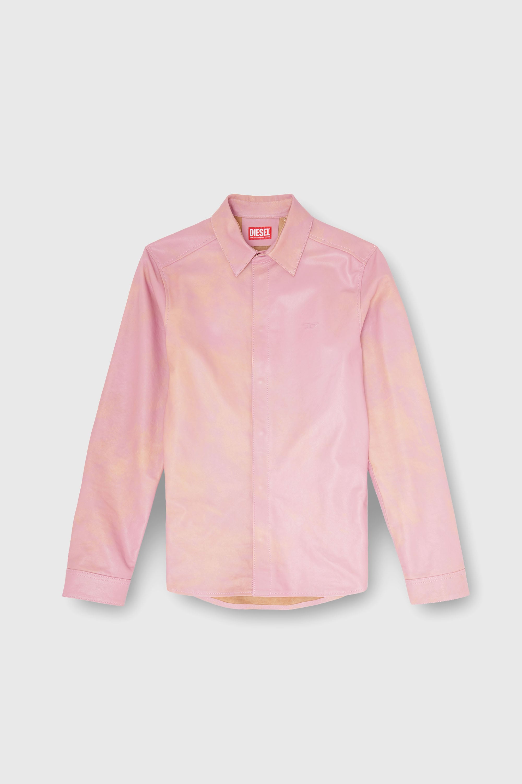 Diesel - S-CIRT, Camicia in pelle lavorata Uomo in Rosa - 2