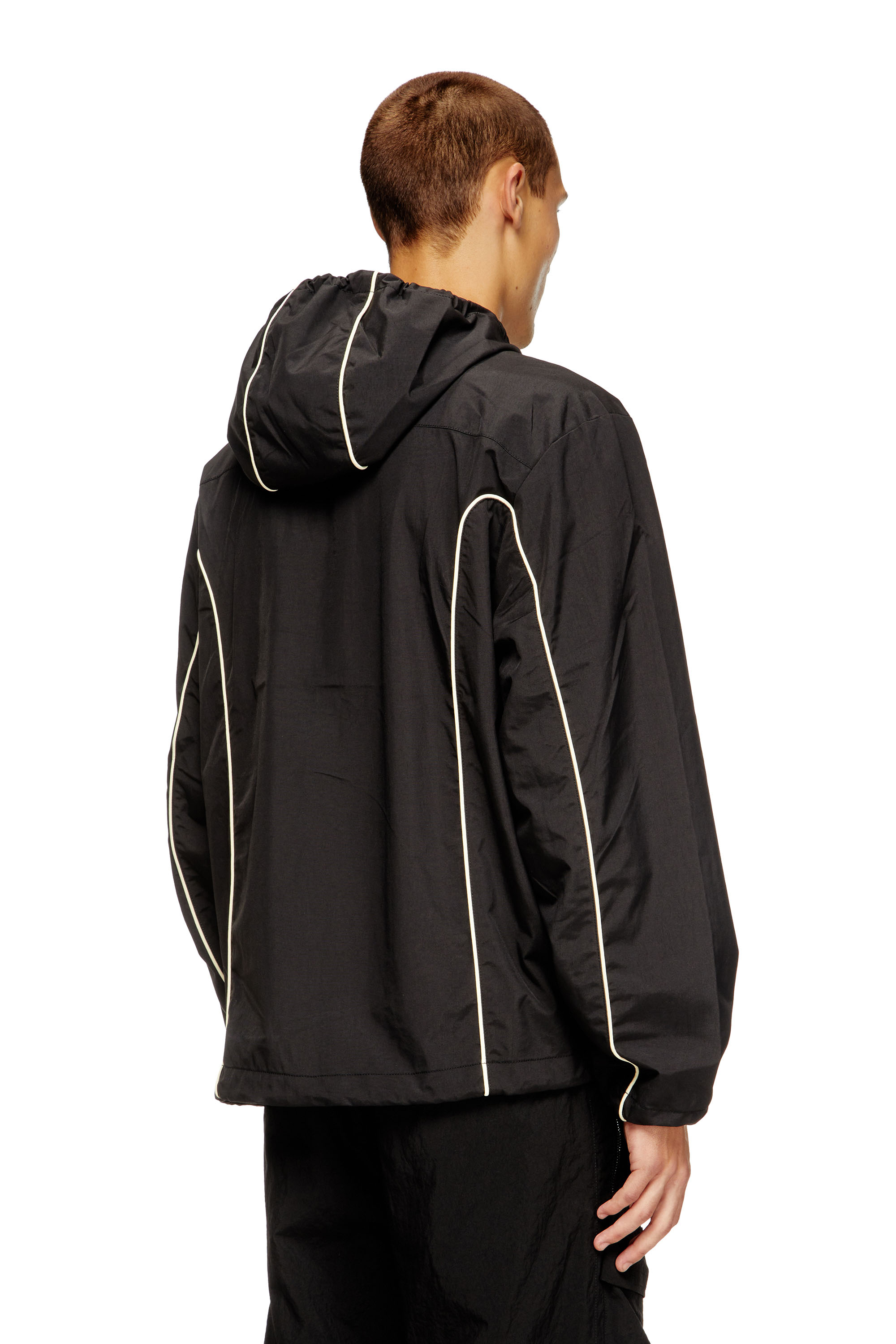 Diesel - J-HIVES, Giacchino a vento con profilature a contrasto Uomo in Nero - 4