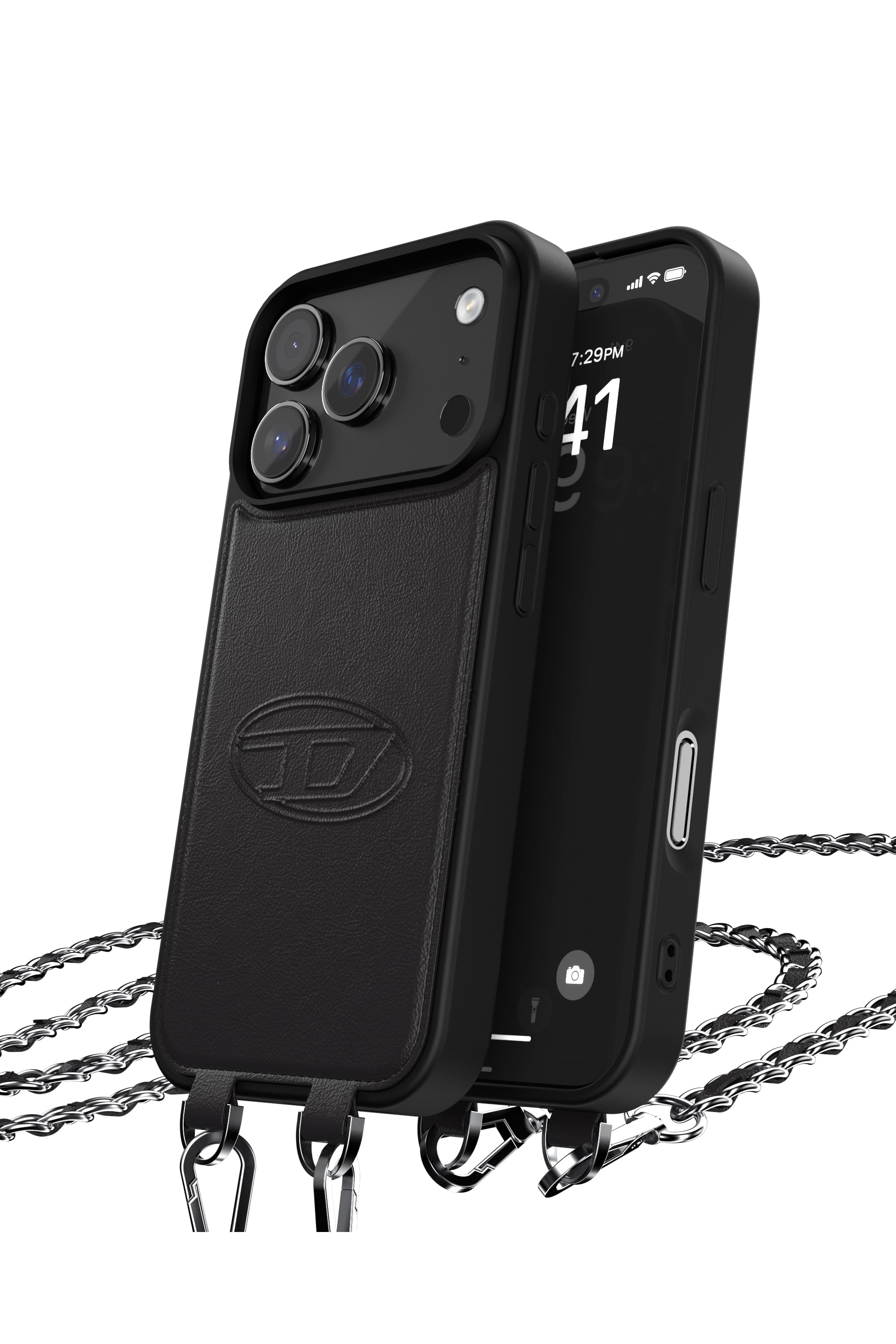 Diesel - 60662 MOULDED CASE, Cover Oval D con cinturino e MagSafe per iPhone 17 Pro Unisex in Nero - 3