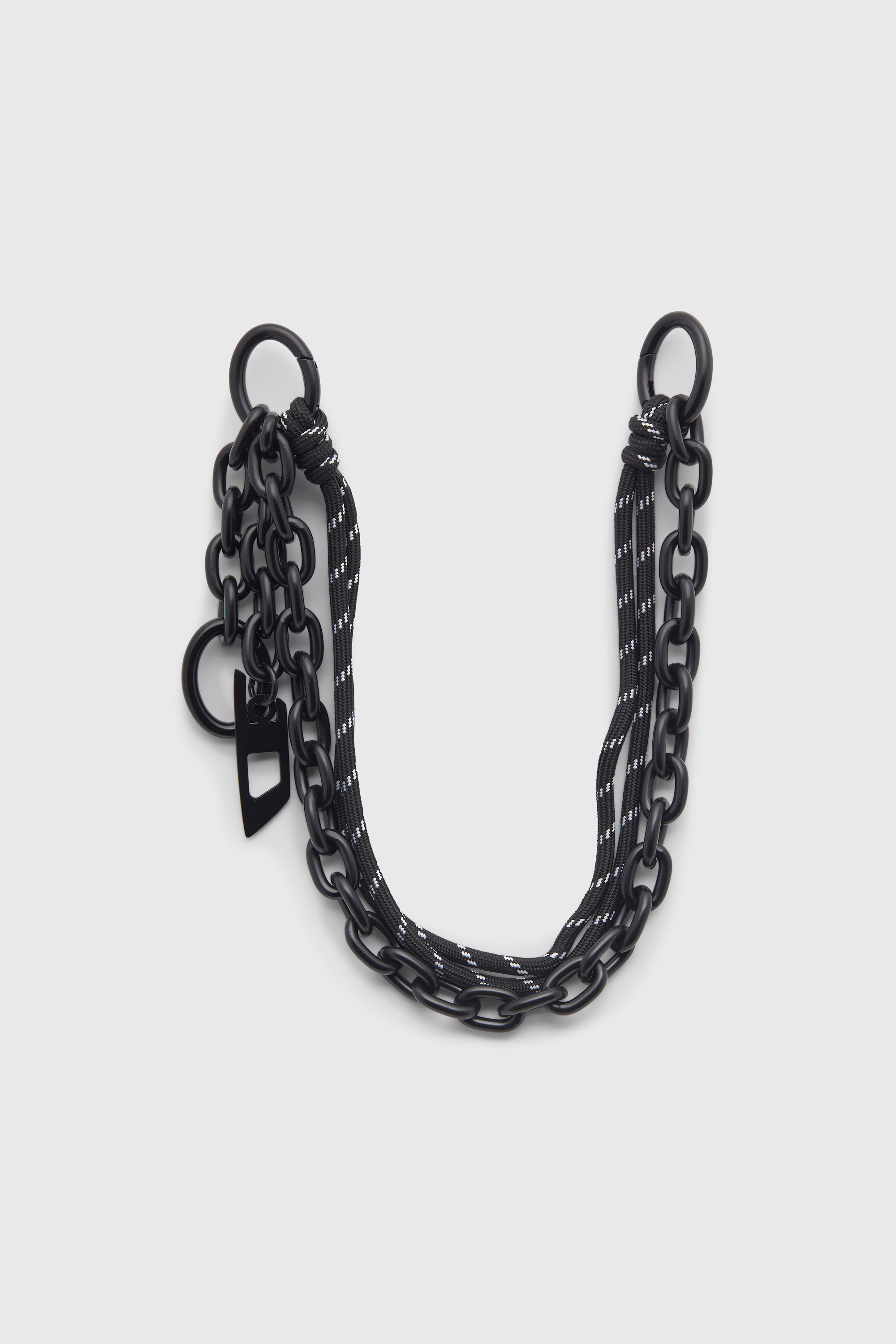 Diesel - CHAIN-D L, Charm in catena e corda Unisex in Nero - 1
