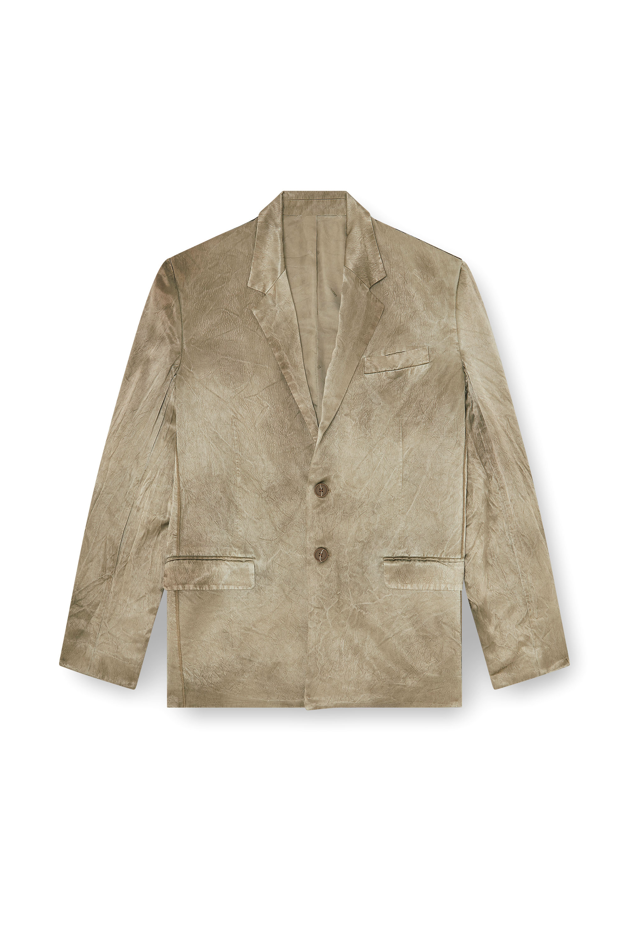 Diesel - J-ANDRE, Blazer in raso stropicciato Uomo in Marrone - 3